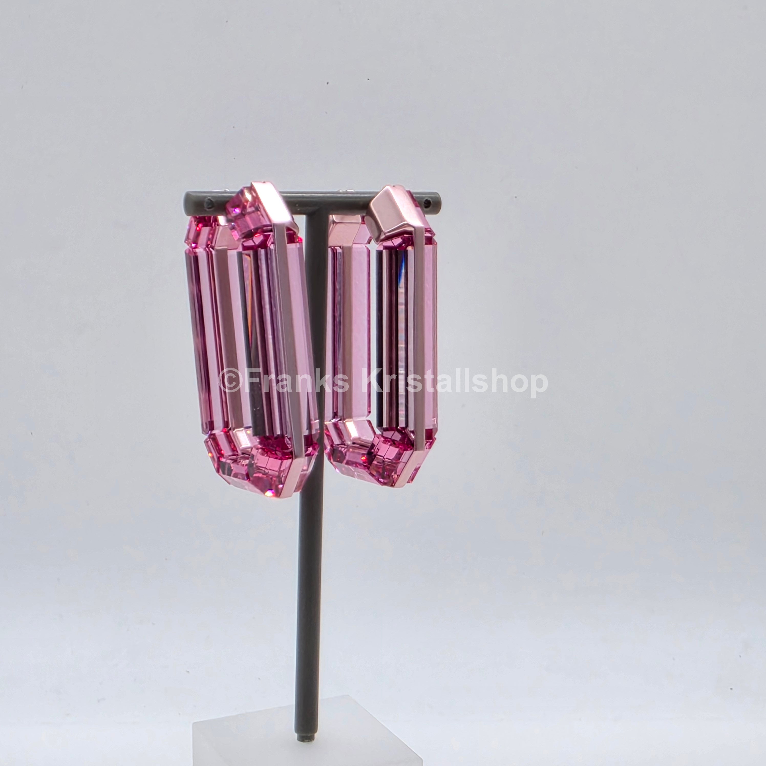 SWAROVSKI Lucent Kreolen Statement, Ohrringe Achteckform, Rosa 5533955