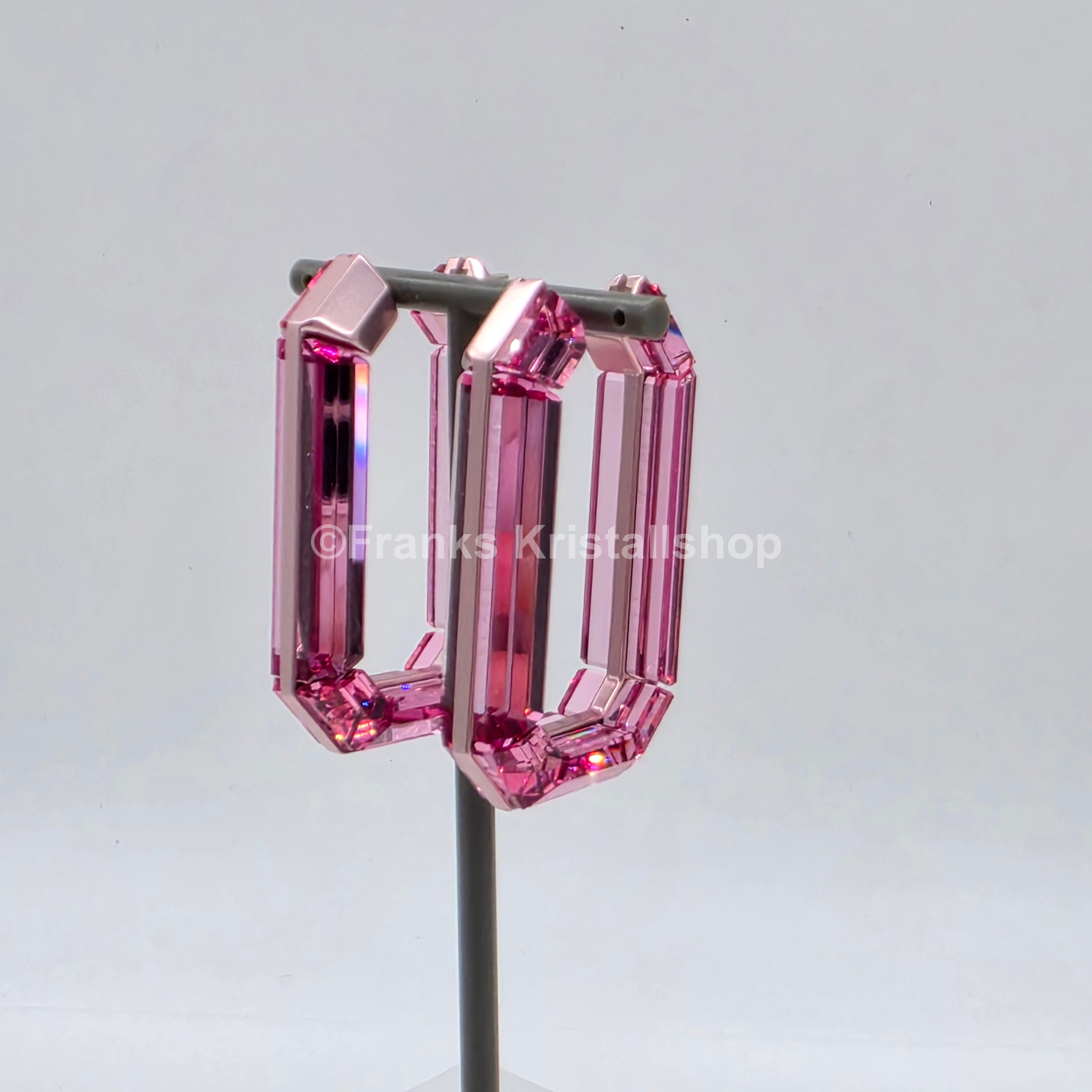 SWAROVSKI Lucent Kreolen Statement, Ohrringe Achteckform, Rosa 5533955