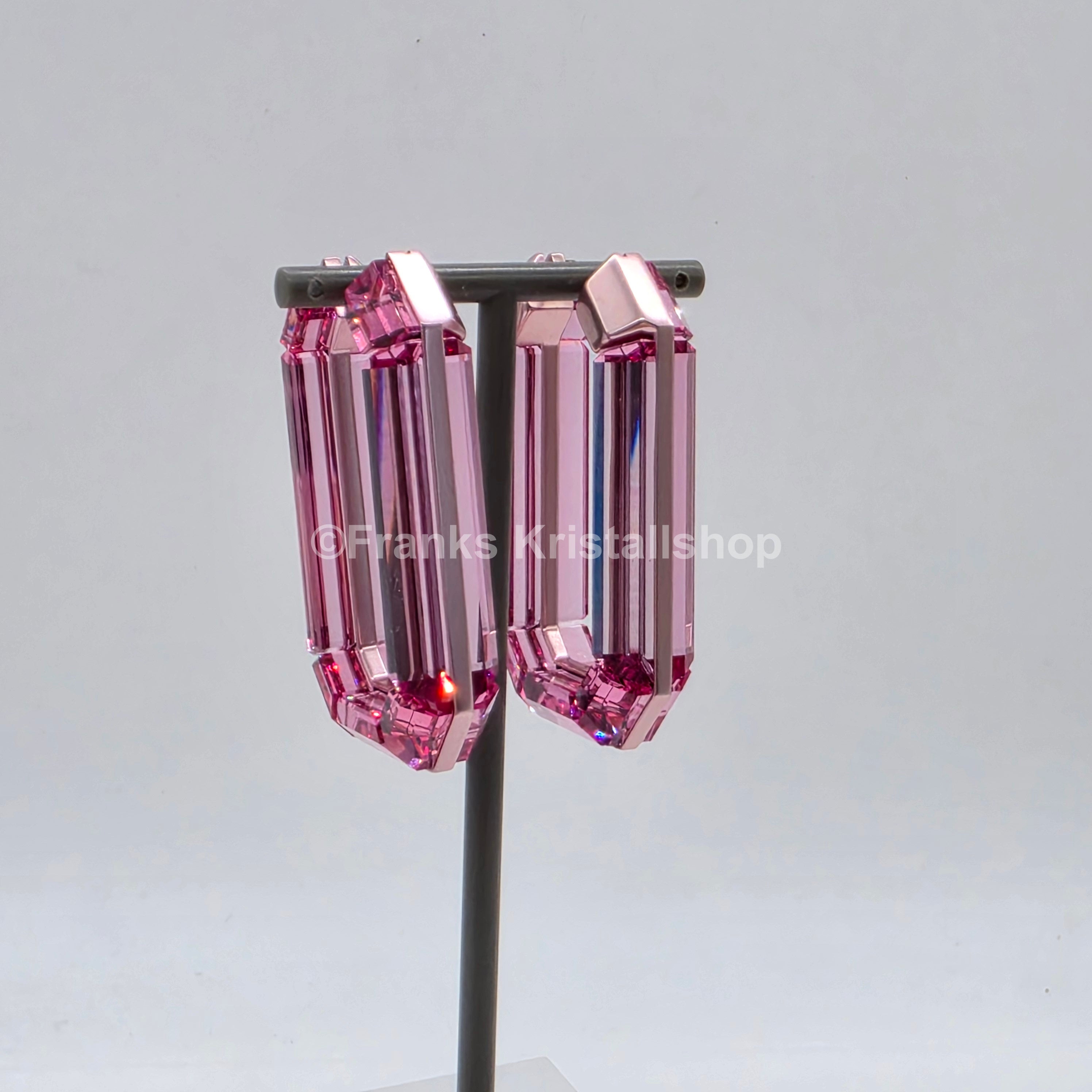 SWAROVSKI Lucent Kreolen Statement, Ohrringe Achteckform, Rosa 5533955
