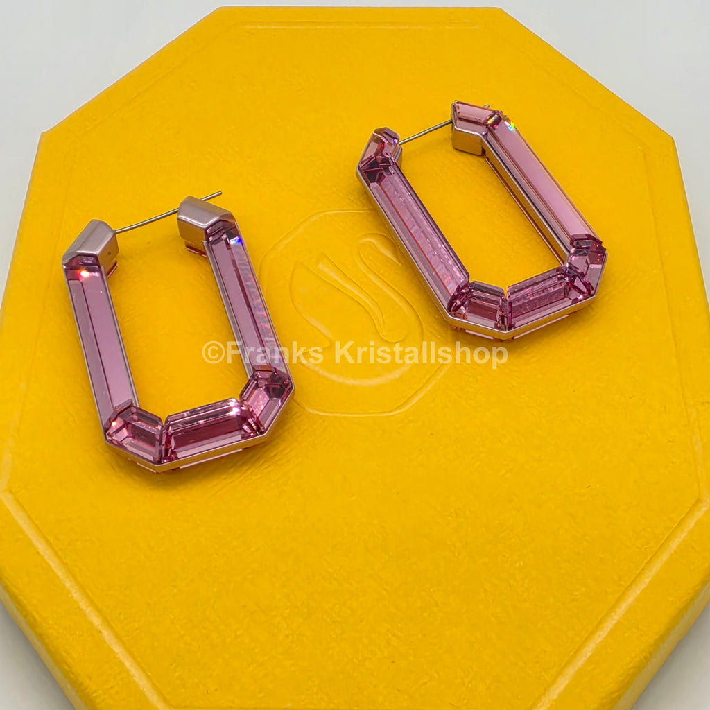 SWAROVSKI Lucent Kreolen Statement, Ohrringe Achteckform, Rosa 5533955