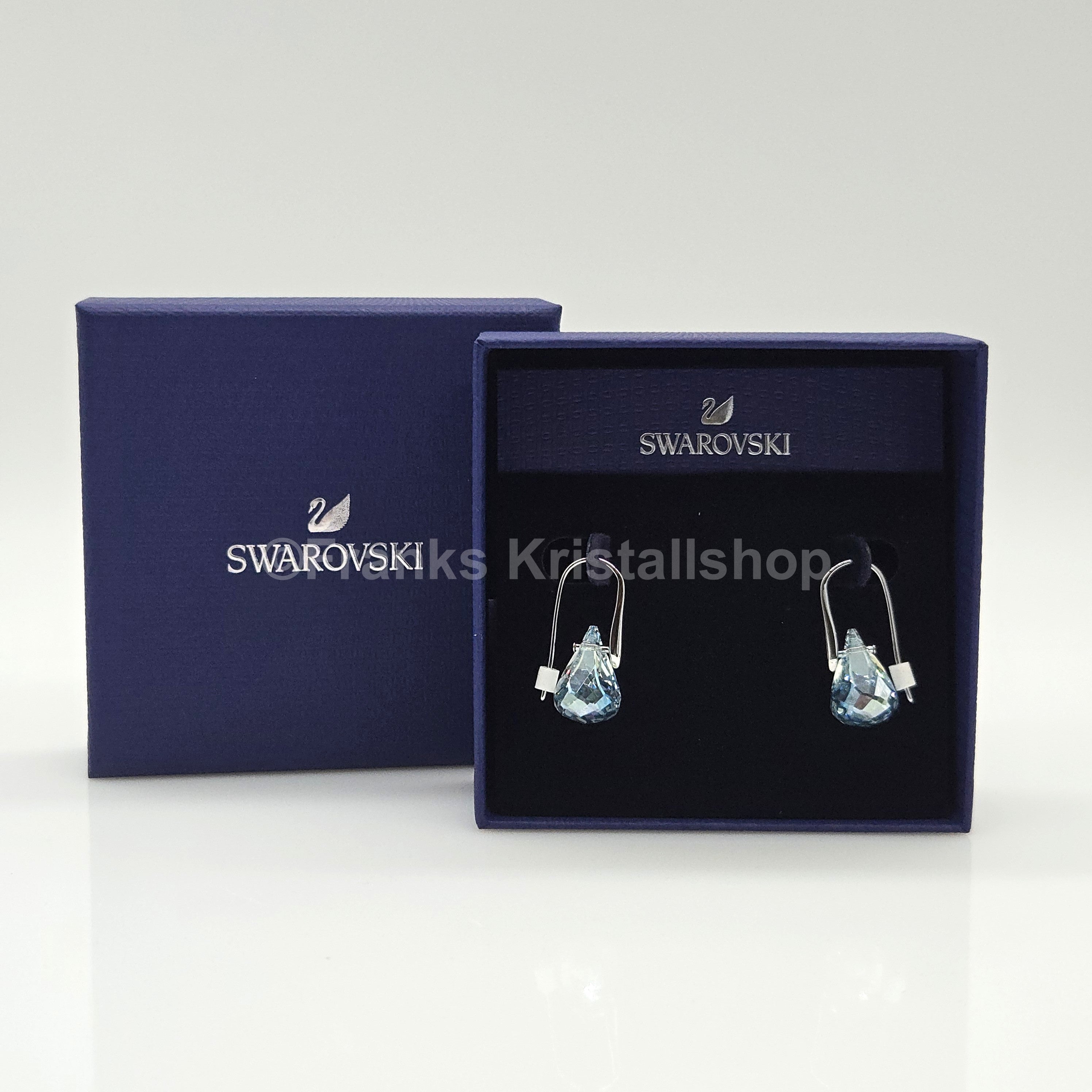Swarovski Lunar Drop-Ohrhänger Blau, Rhodiniert 5717560