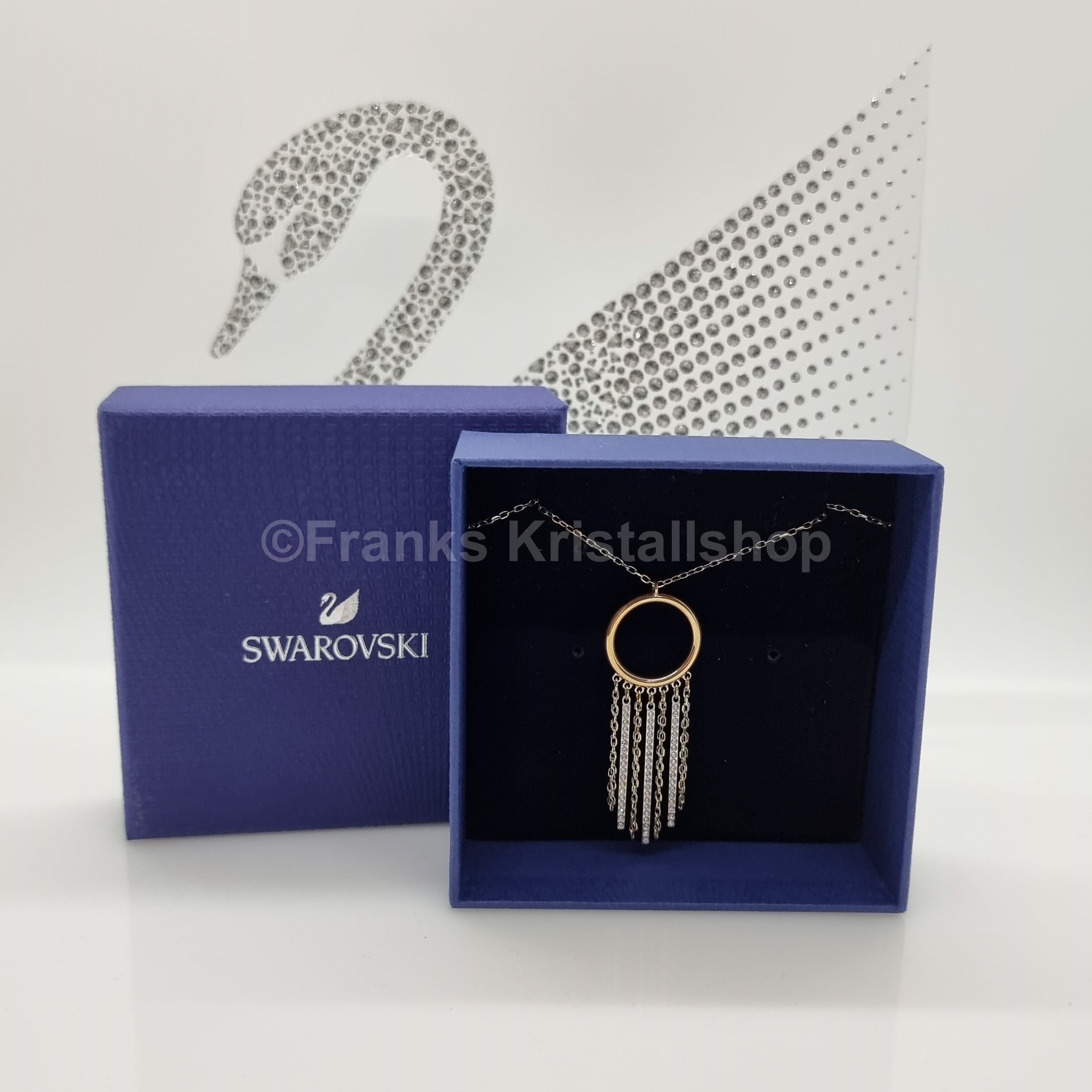 SWAROVSKI Lyrebird Halskette Kreisanhänger mit Kristallfransen 5381226 oU