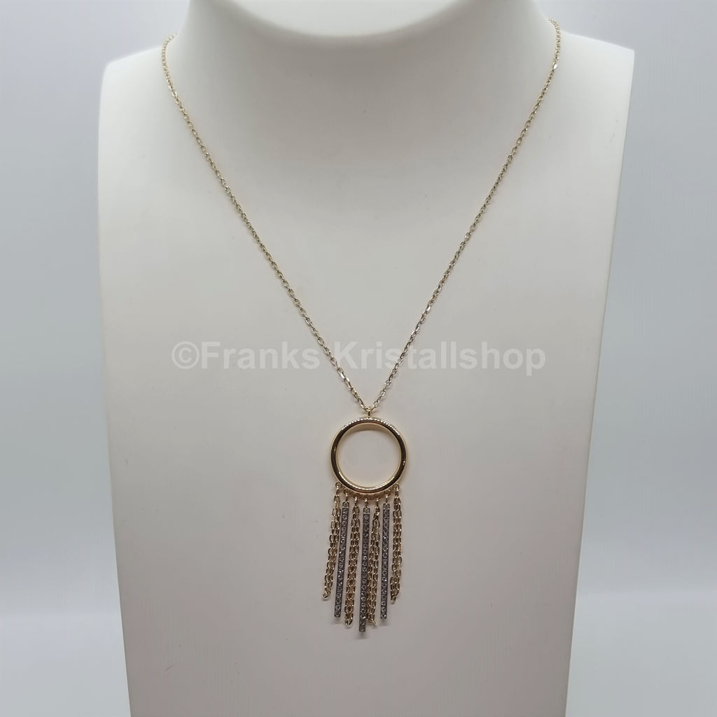 SWAROVSKI Lyrebird Halskette Kreisanhänger mit Kristallfransen 5381226 oU