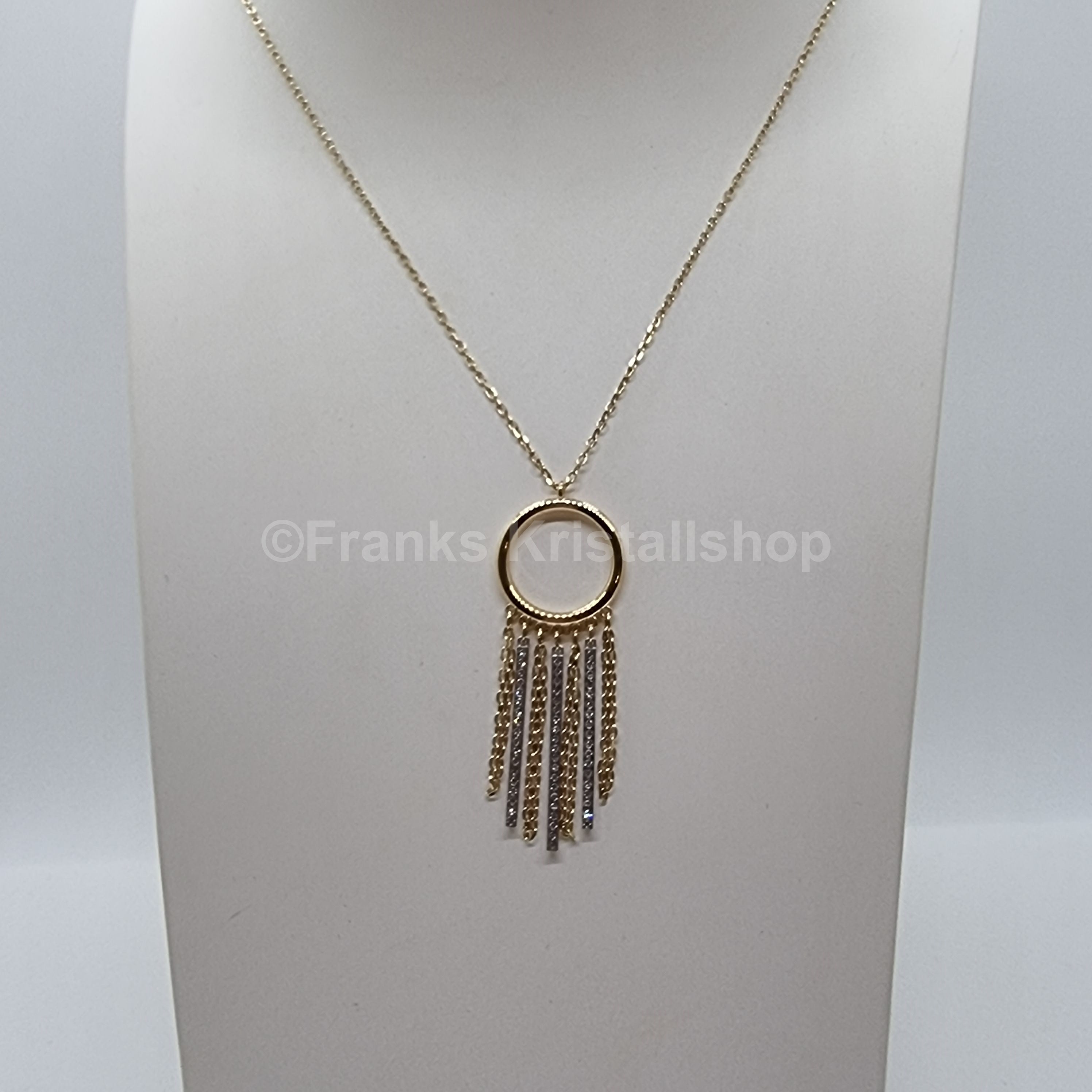 SWAROVSKI Lyrebird Halskette Kreisanhänger mit Kristallfransen 5381226 oU