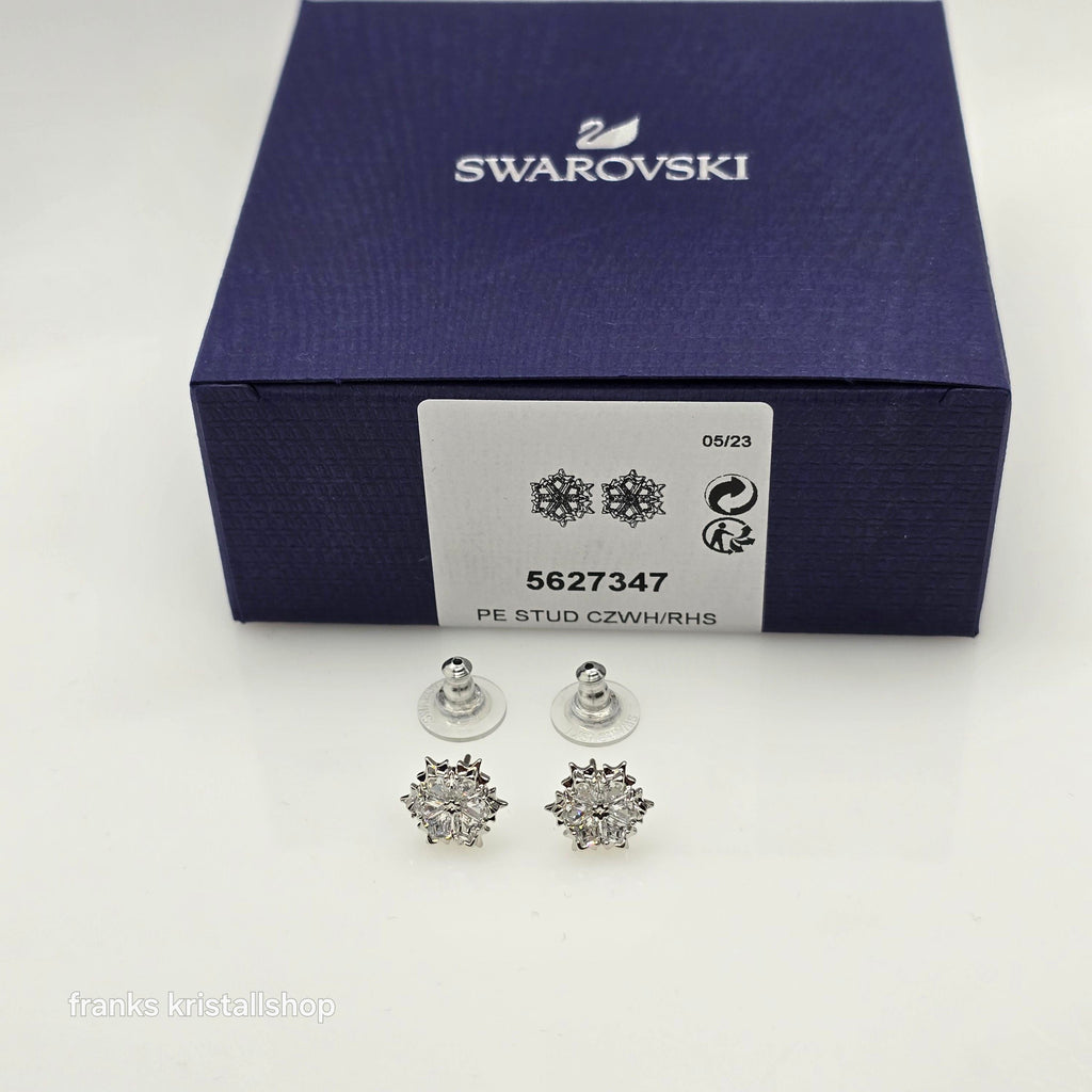 SWAROVSKI Magic Ohrstecker Schneeflocke, Weiß, Rhodiniert 5627347