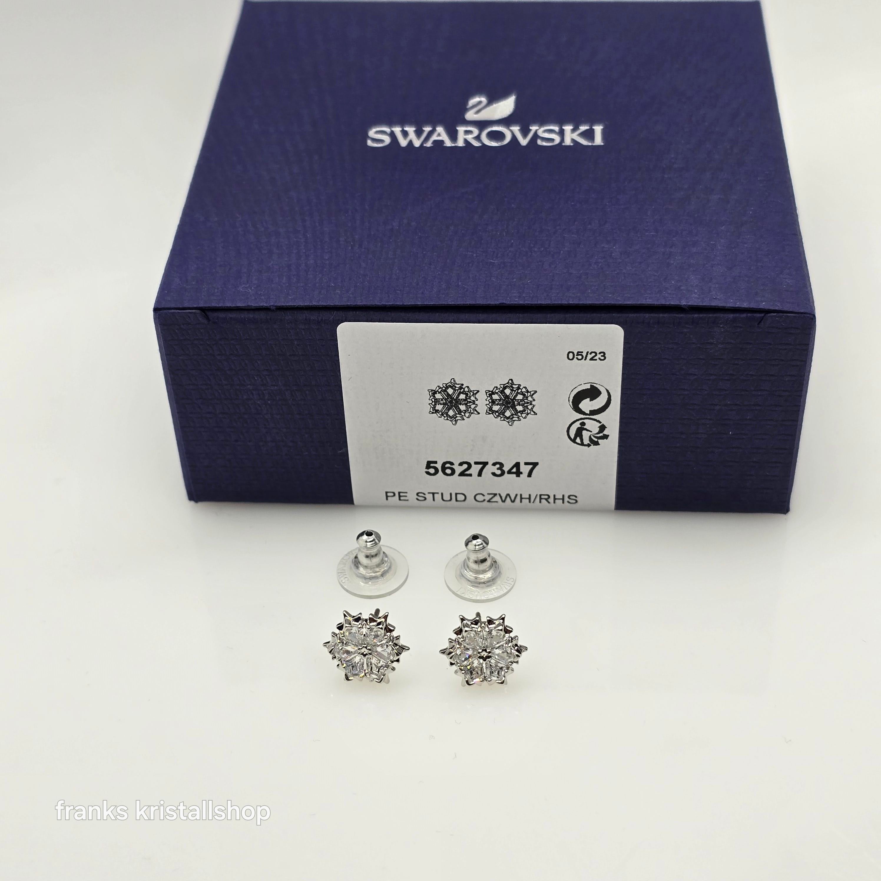 SWAROVSKI Magic Ohrstecker Schneeflocke, Weiß, Rhodiniert 5627347