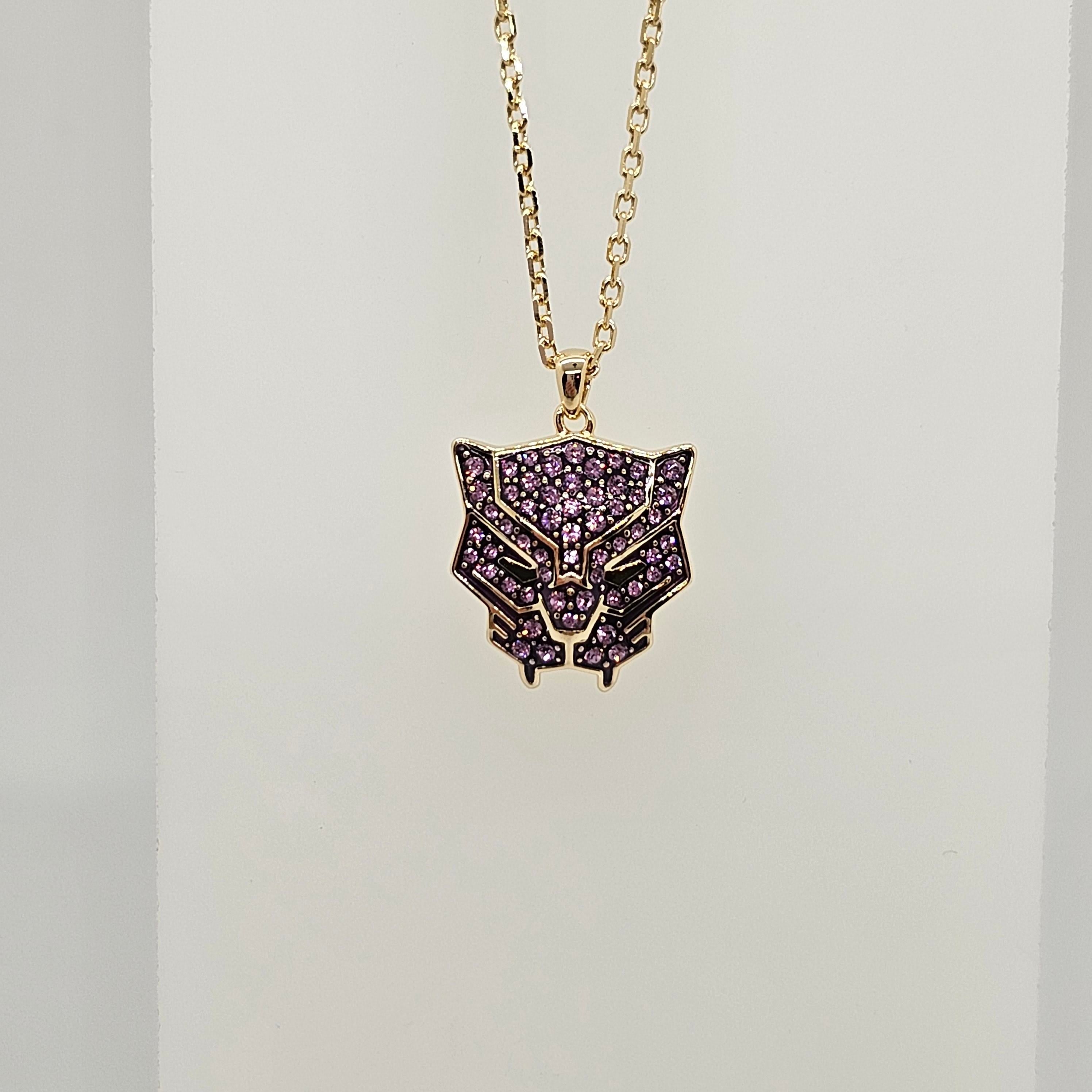 SWAROVSKI Marvel Black Panther Kette Violett, Goldlegierungsschicht 5650574