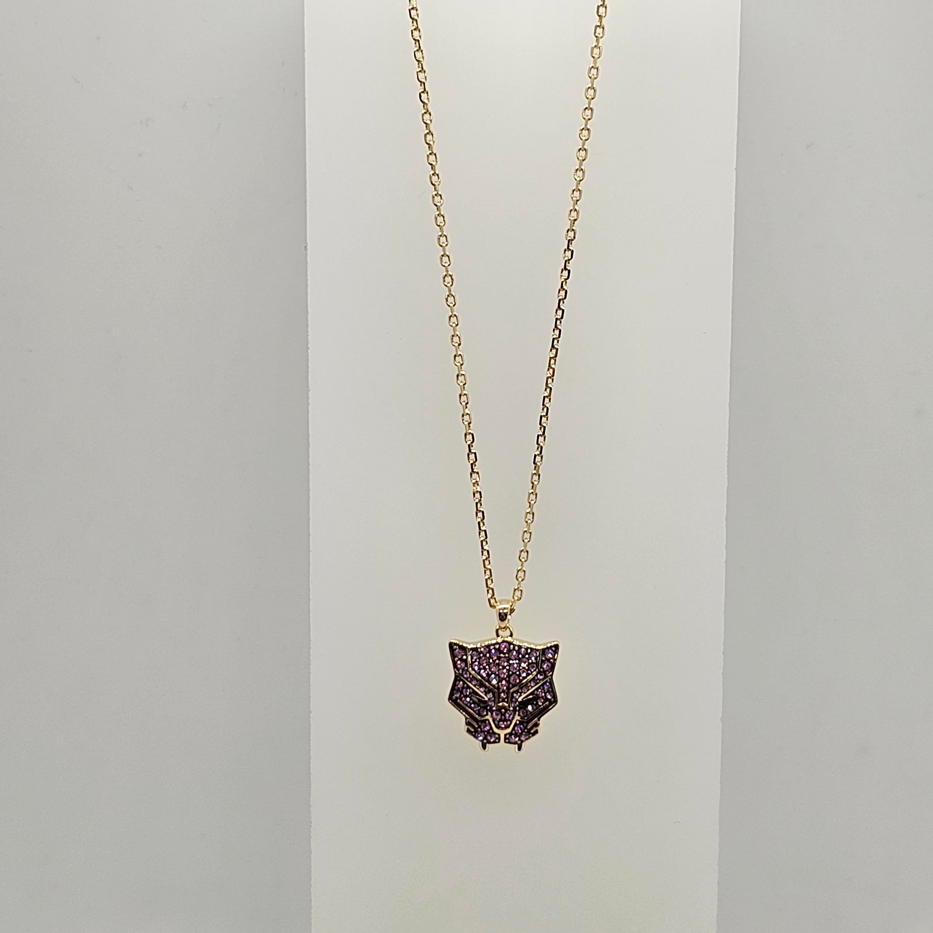 SWAROVSKI Marvel Black Panther Kette Violett, Goldlegierungsschicht 5650574