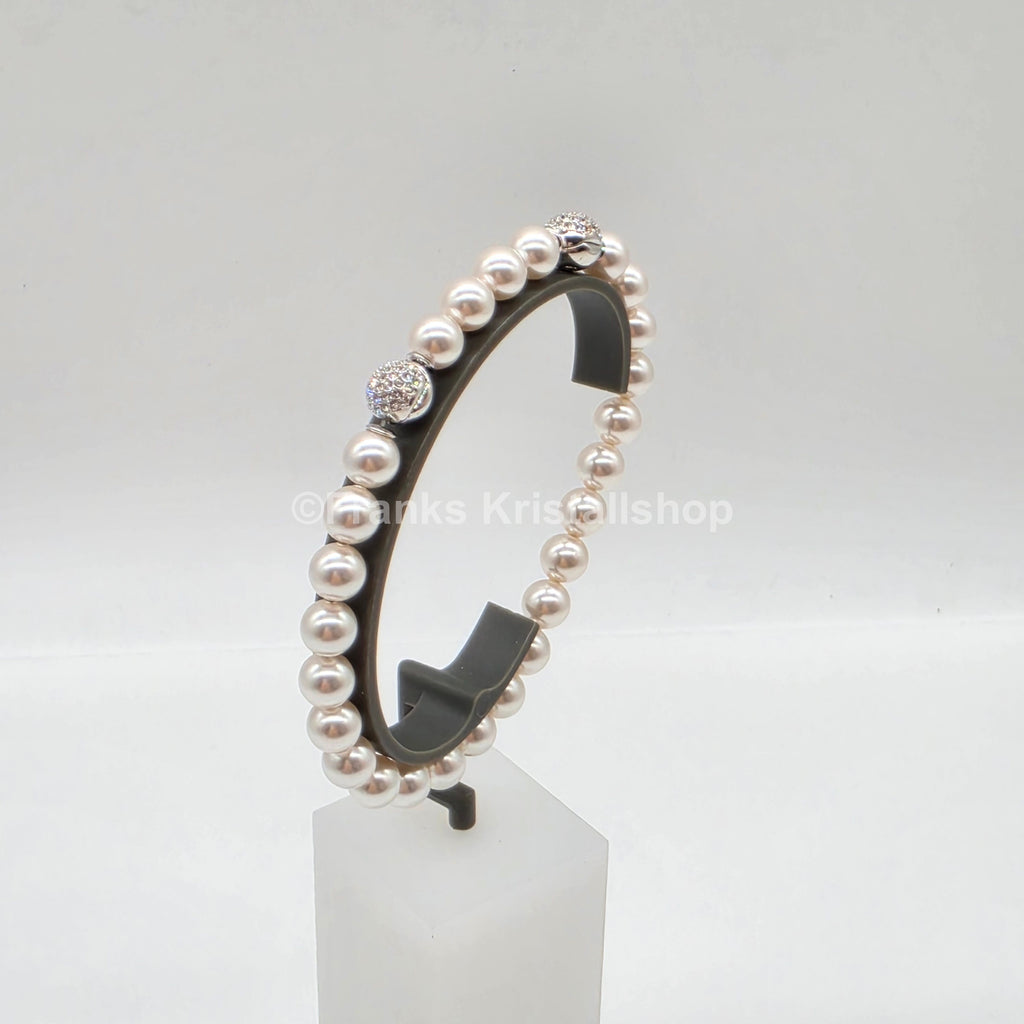 SWAROVSKI Matrix Armband Kristallperle, Weiß, Rhodiniert 5747747