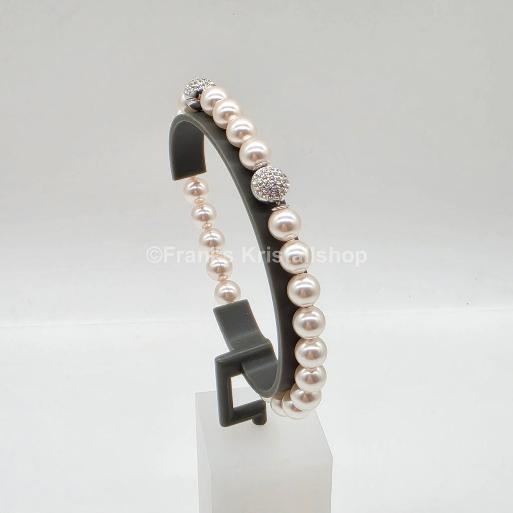 SWAROVSKI Matrix Armband Kristallperle, Weiß, Rhodiniert 5747747