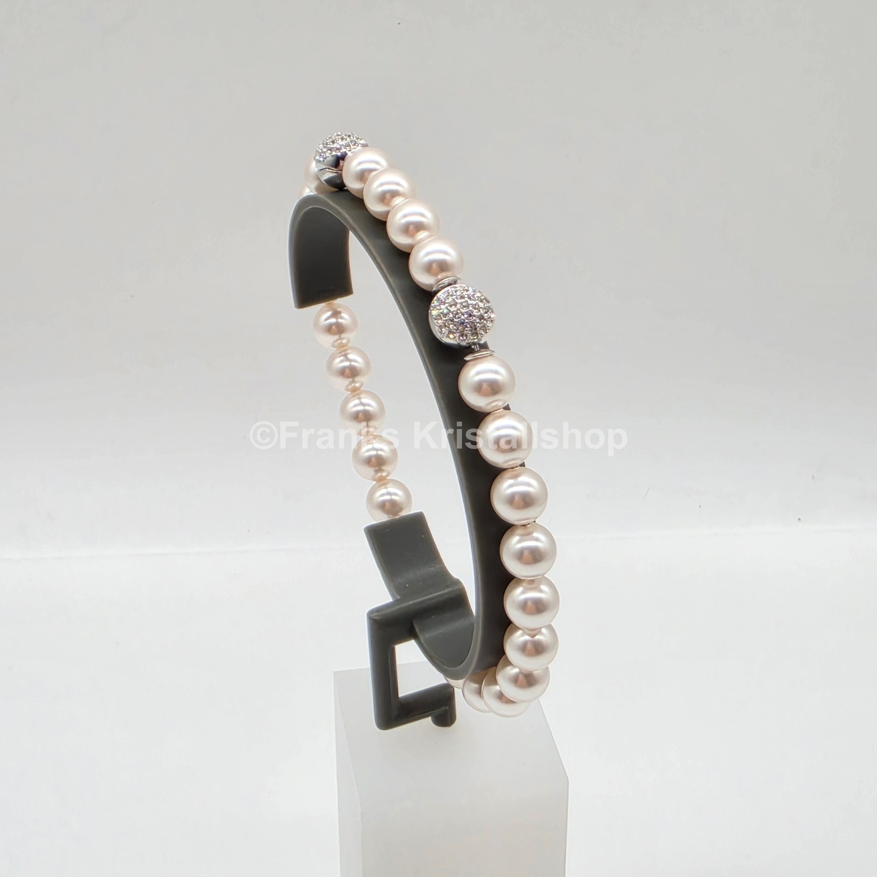 SWAROVSKI Matrix Armband Kristallperle, Weiß, Rhodiniert 5747747