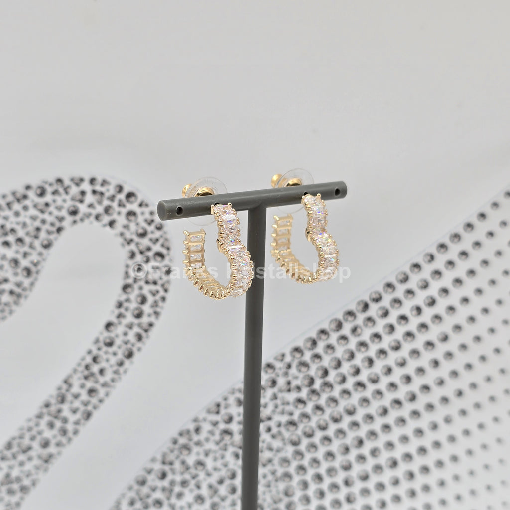 Swarovski Matrix Kreolen Herz Ohrringe, Klein, Weiß, Goldlegierungsschicht 5693512