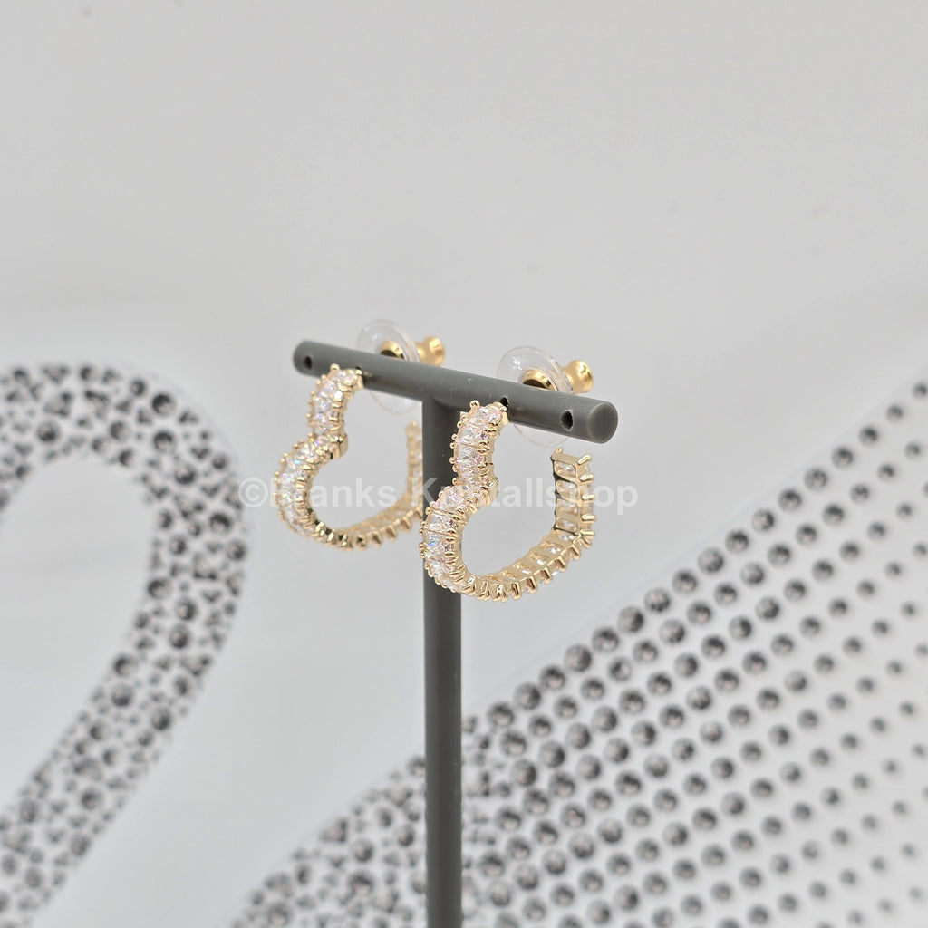 Swarovski Matrix Kreolen Herz Ohrringe, Klein, Weiß, Goldlegierungsschicht 5693512