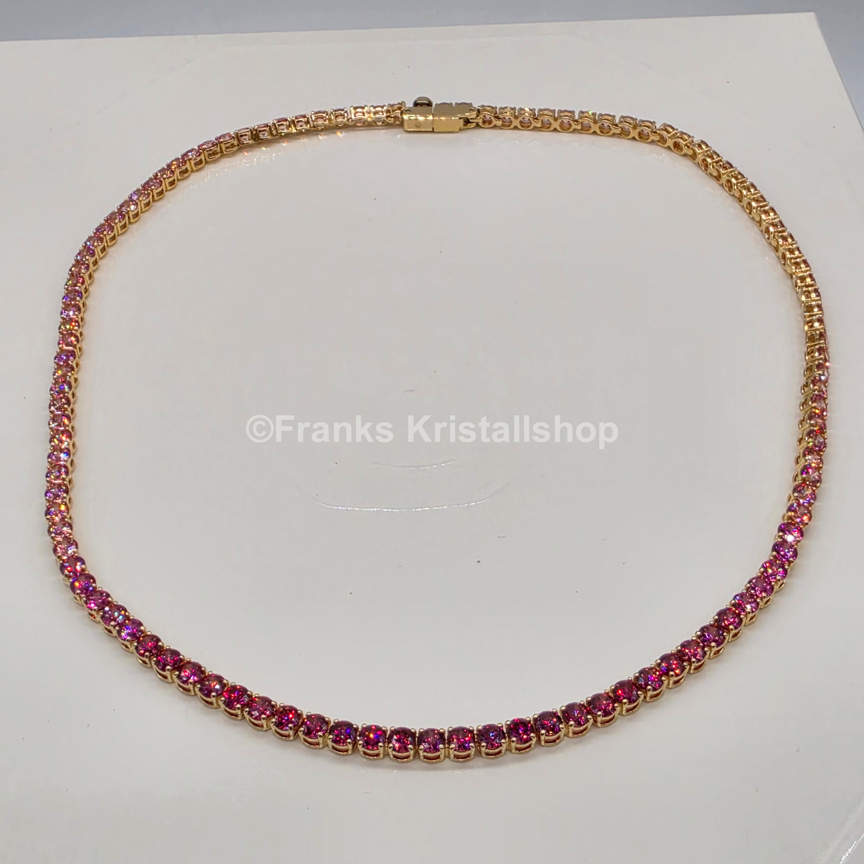 SWAROVSKI Matrix Tennis Halskette, Rosa, Goldbeschichtet 5751762