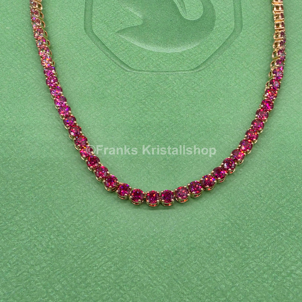 SWAROVSKI Matrix Tennis Halskette, Rosa, Goldbeschichtet 5751762