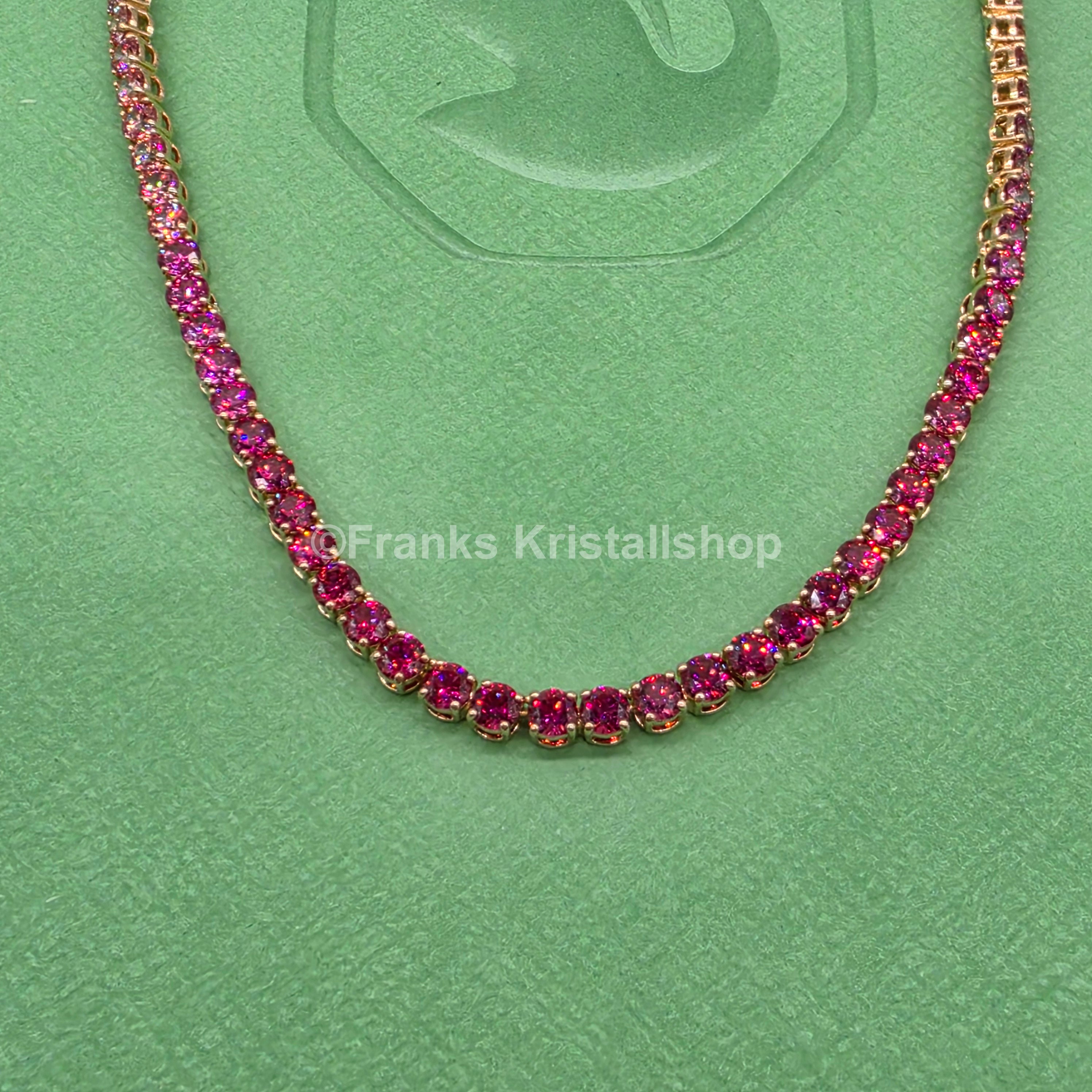 SWAROVSKI Matrix Tennis Halskette, Rosa, Goldbeschichtet 5751762