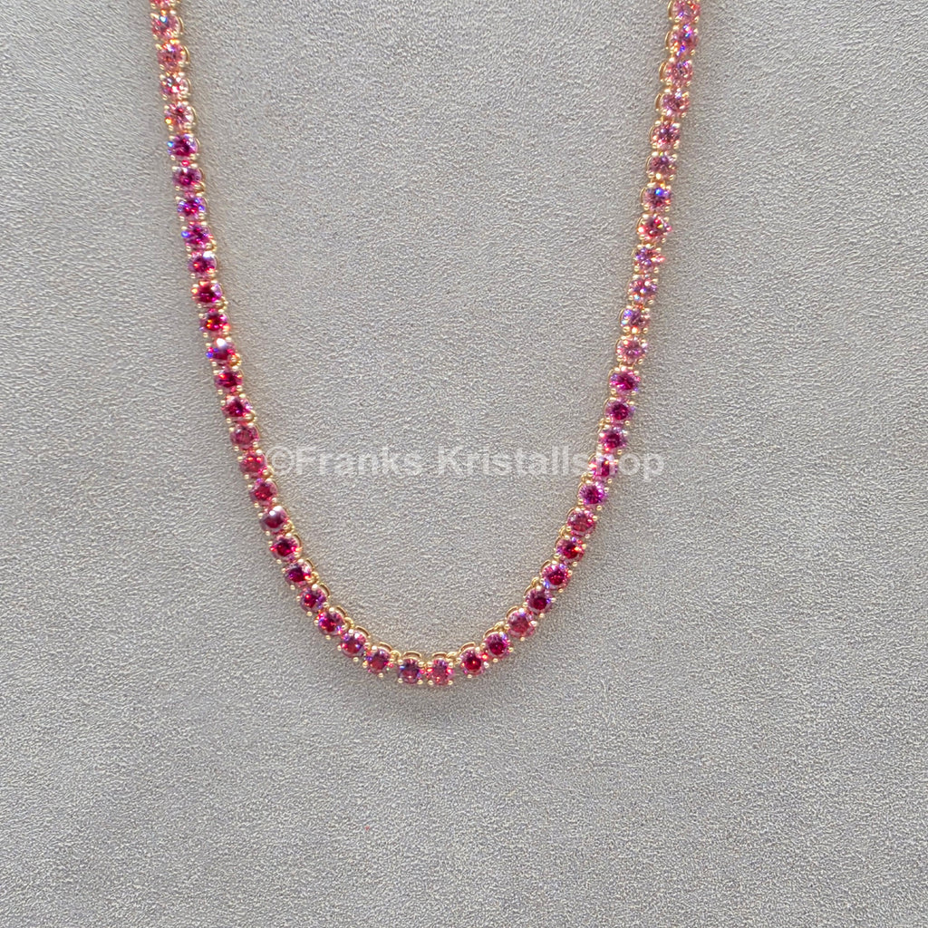 SWAROVSKI Matrix Tennis Halskette, Rosa, Goldbeschichtet 5751762