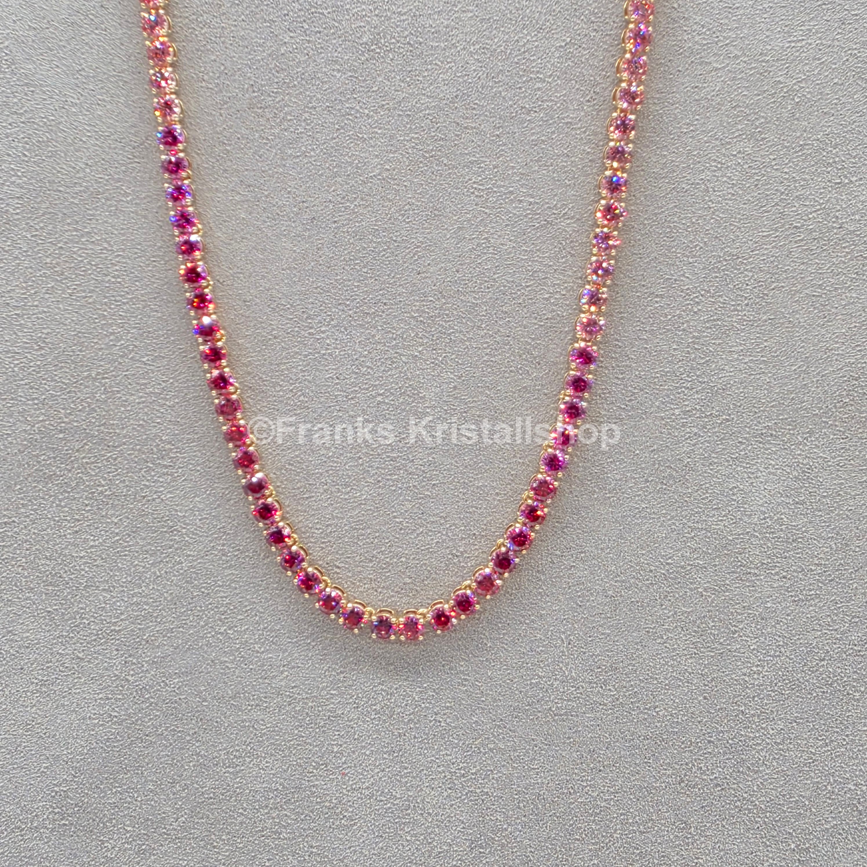 SWAROVSKI Matrix Tennis Halskette, Rosa, Goldbeschichtet 5751762