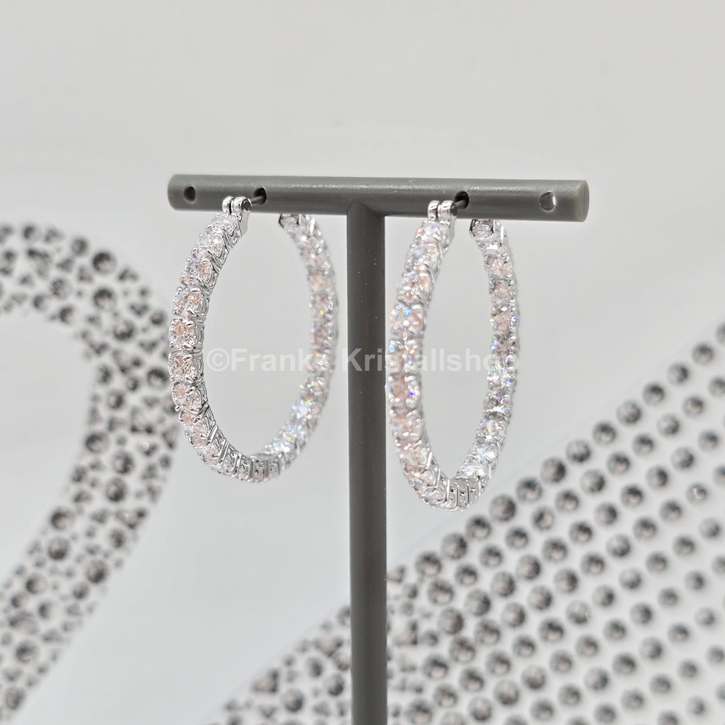 SWAROVSKI Matrix Kreolen Weiß, Rhodiniert 5647715