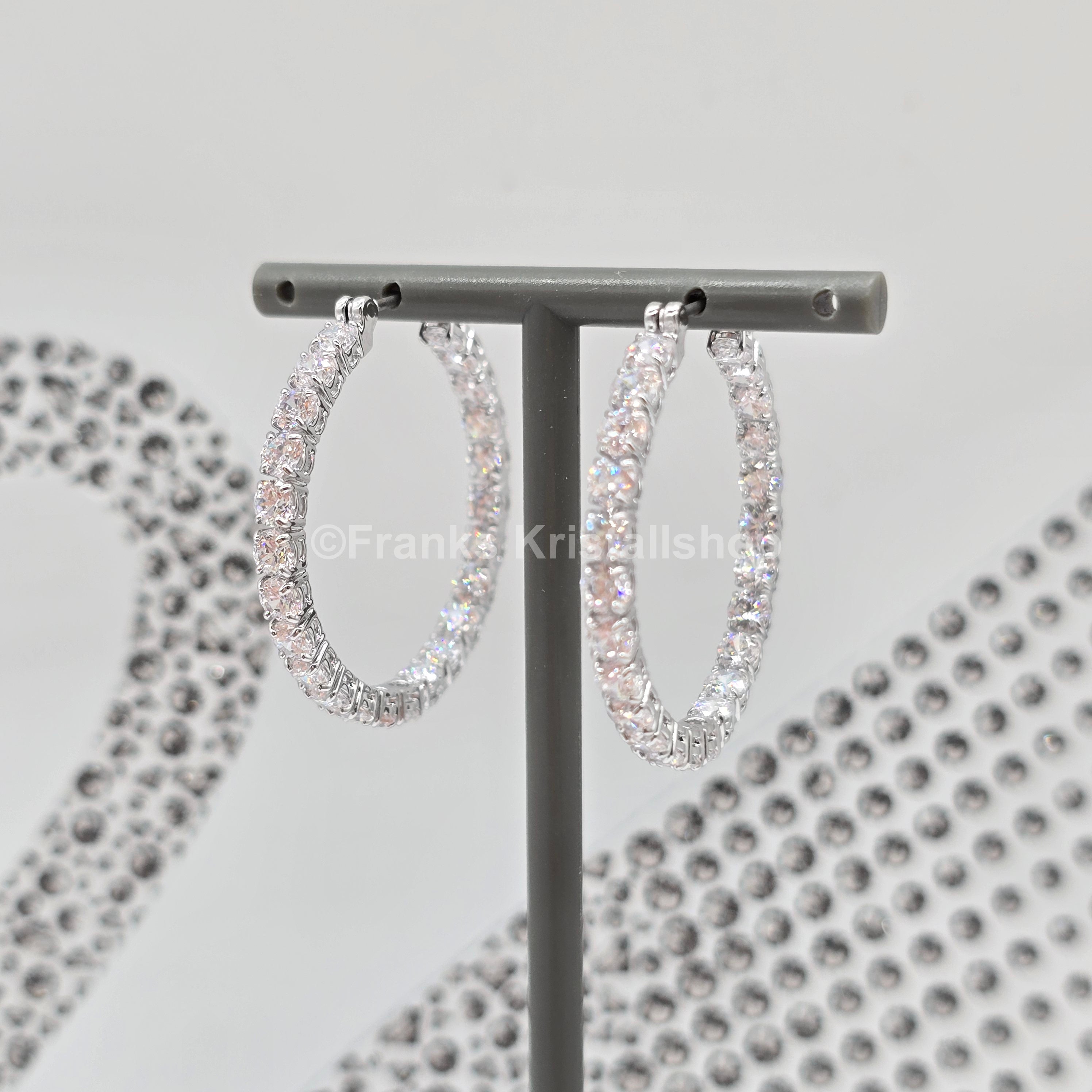 SWAROVSKI Matrix Kreolen Weiß, Rhodiniert 5647715