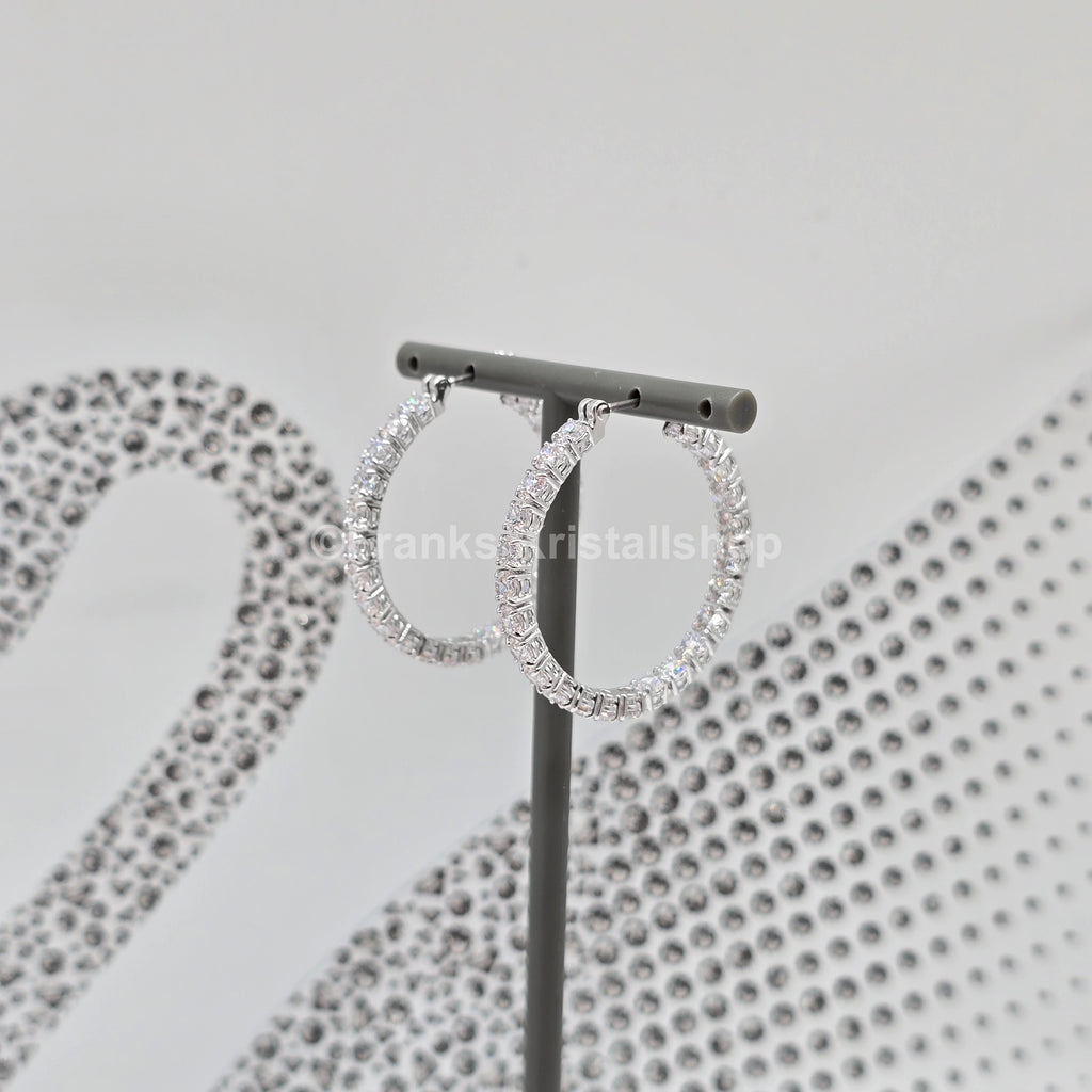 SWAROVSKI Matrix Kreolen Weiß, Rhodiniert 5647715