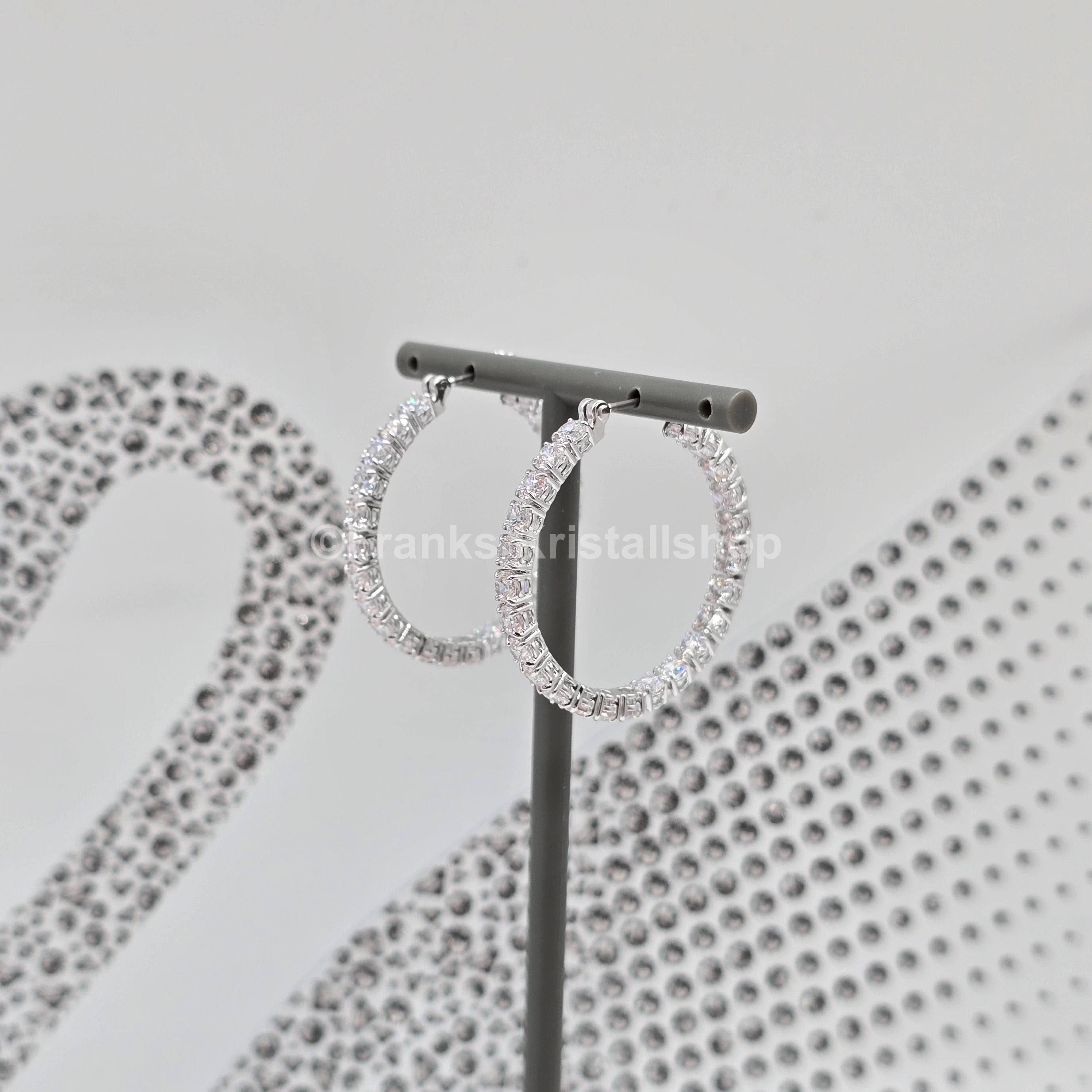 SWAROVSKI Matrix Kreolen Weiß, Rhodiniert 5647715