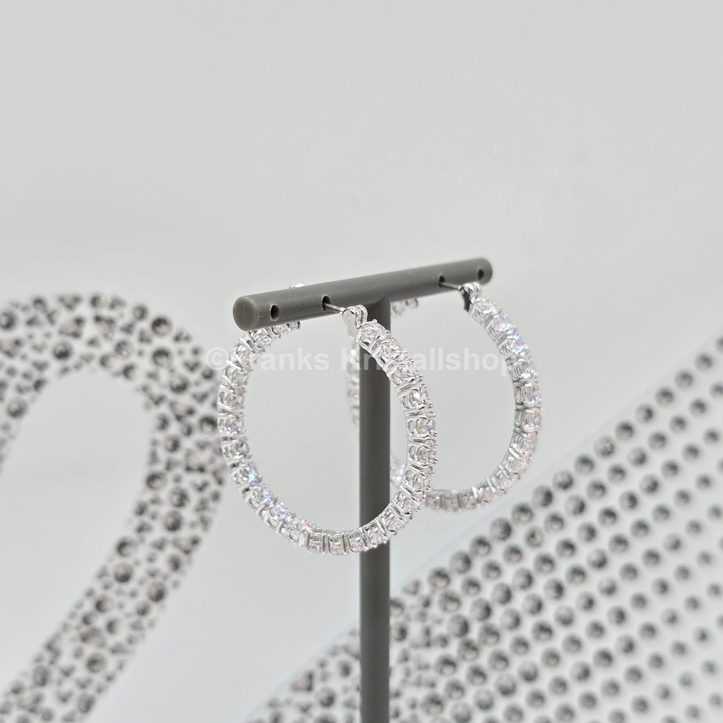 SWAROVSKI Matrix Kreolen Weiß, Rhodiniert 5647715