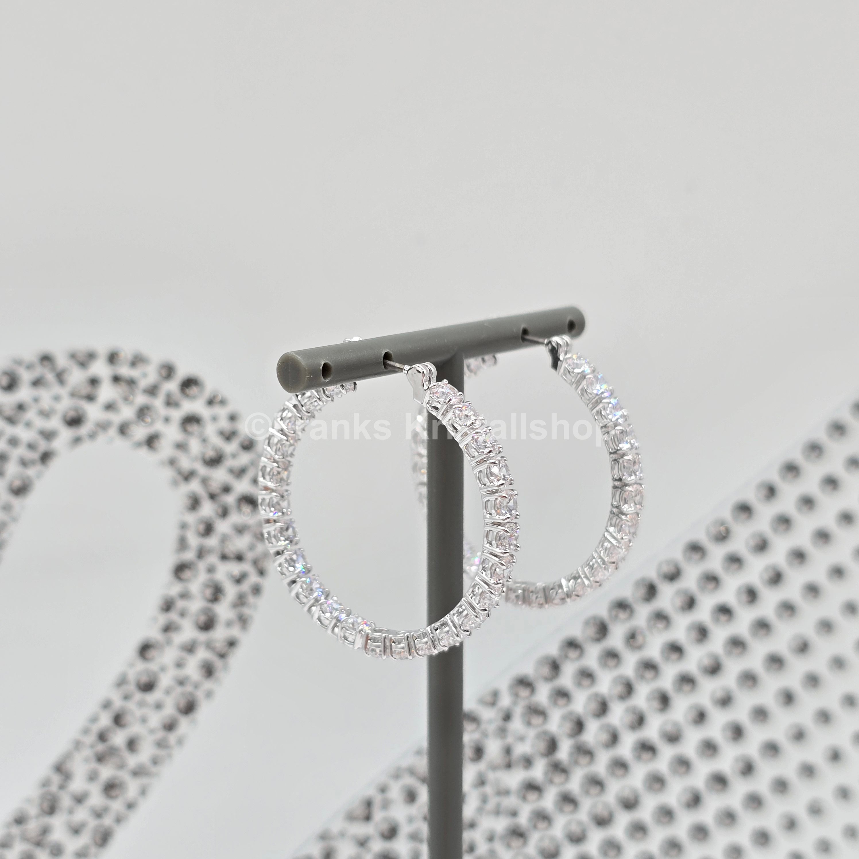 SWAROVSKI Matrix Kreolen Weiß, Rhodiniert 5647715