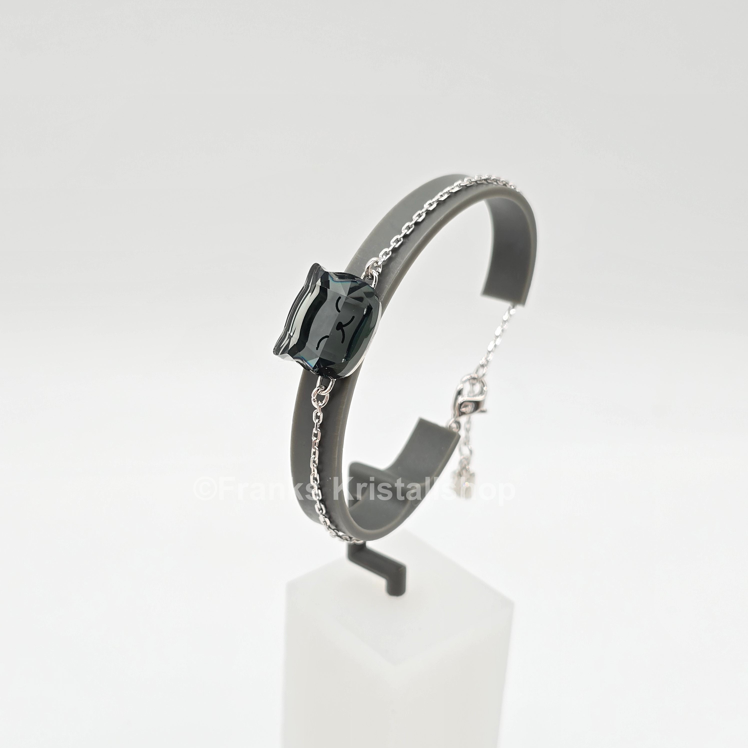 SWAROVSKI Kitty Mini-Cat-Armband Katze Schwarz, Rhodiniert 1003278