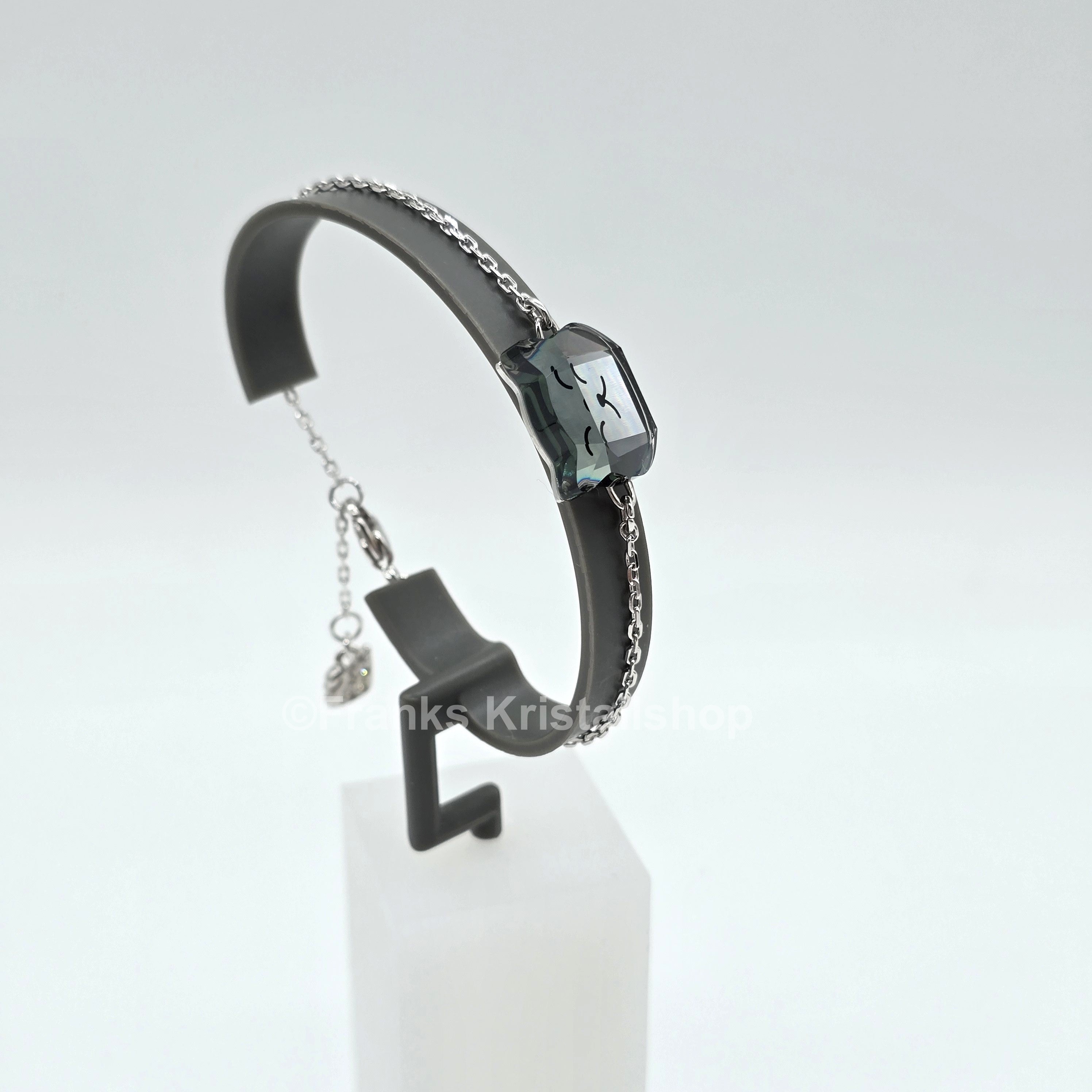 SWAROVSKI Kitty Mini-Cat-Armband Katze Schwarz, Rhodiniert 1003278