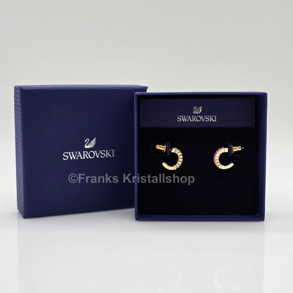 SWAROVSKI Mini Hoop Kreolen Ohrringe Rosa, Goldlegierung 5717565