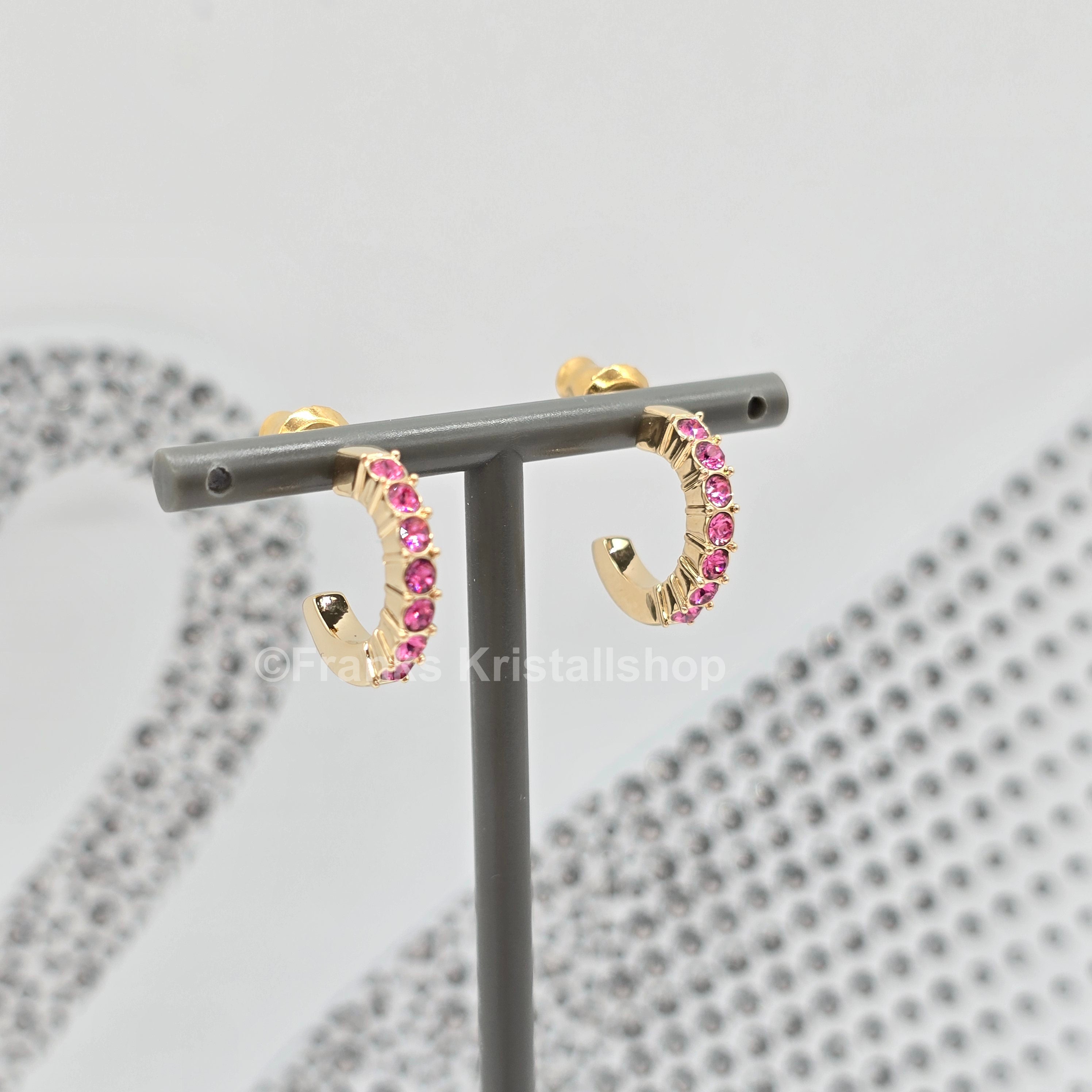 SWAROVSKI Mini Hoop Kreolen Ohrringe Rosa, Goldlegierung 5717565