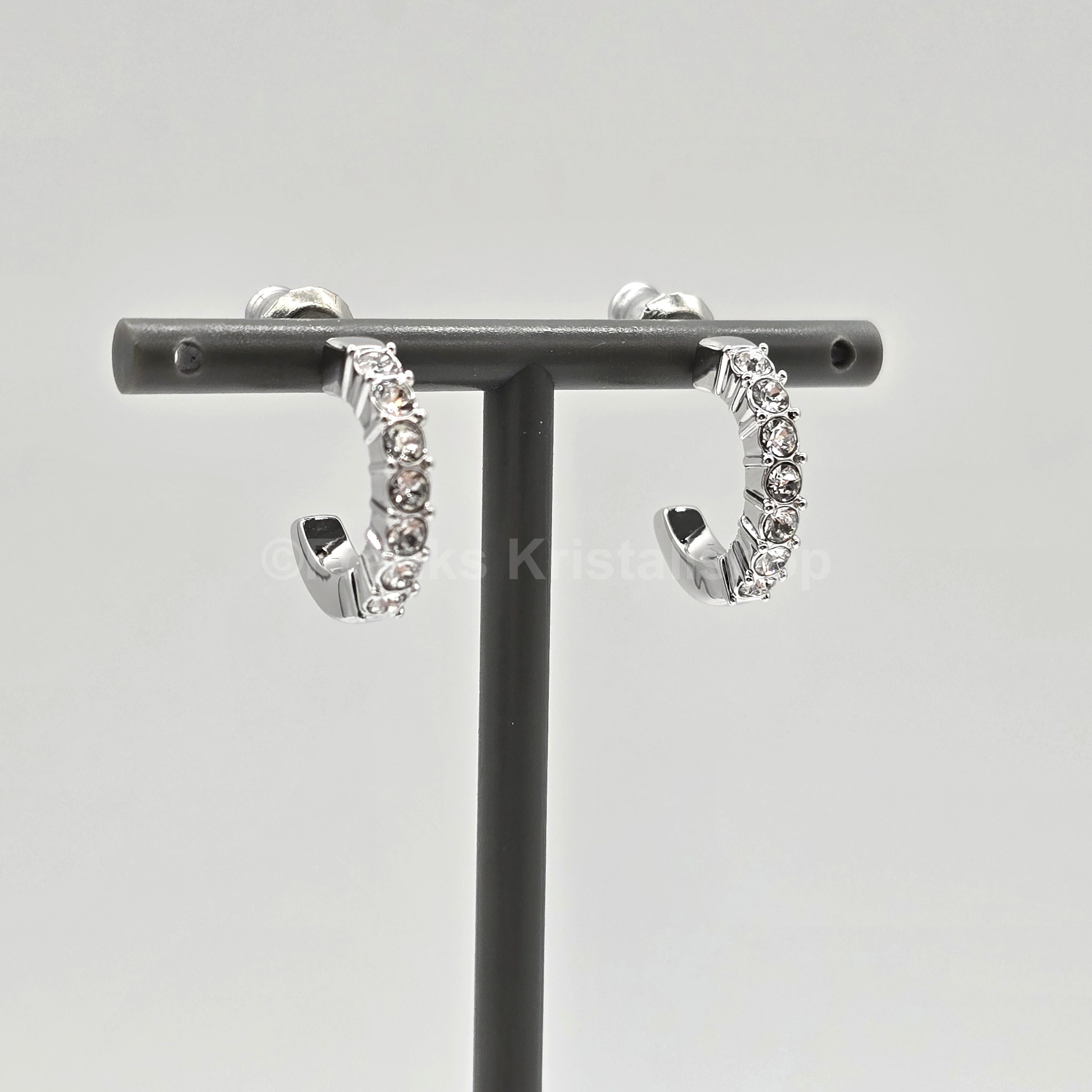 SWAROVSKI Mini Hoop Kreolen Ohrringe Weiß, Rhodiniert 5717567
