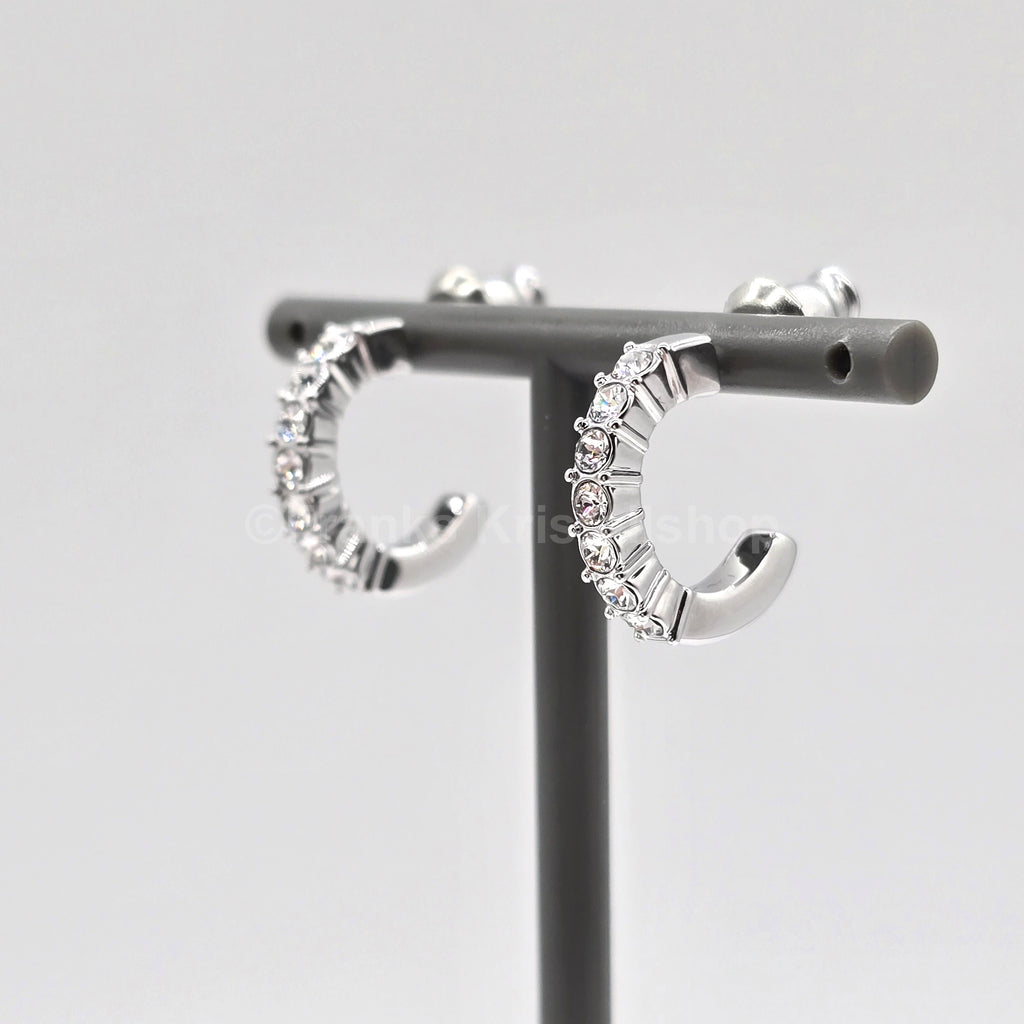 SWAROVSKI Mini Hoop Kreolen Ohrringe Weiß, Rhodiniert 5717567