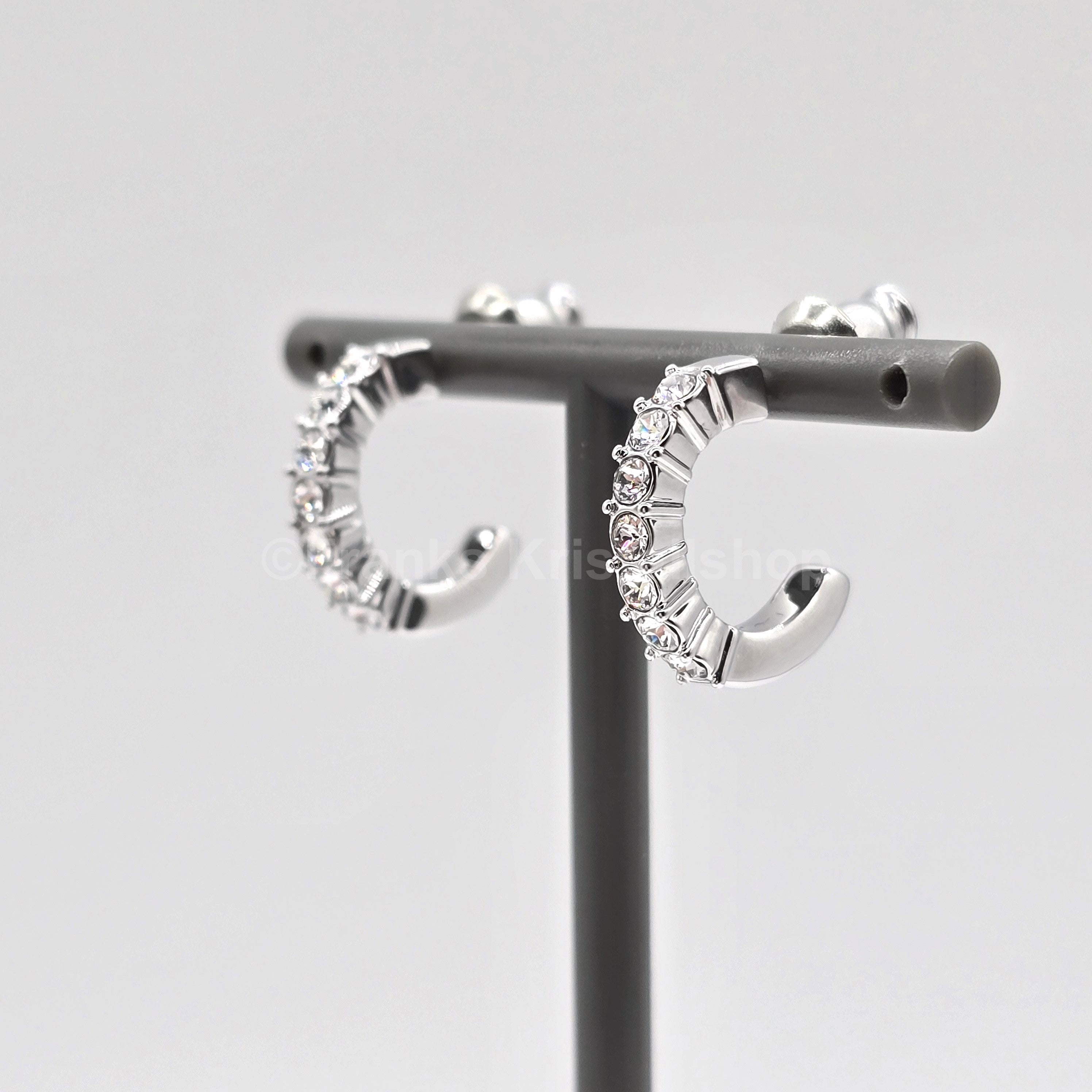 SWAROVSKI Mini Hoop Kreolen Ohrringe Weiß, Rhodiniert 5717567