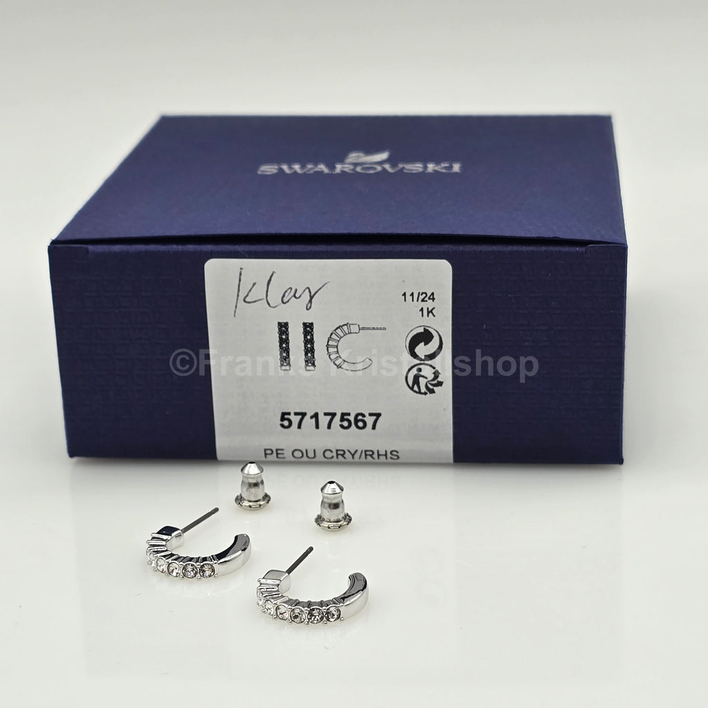 SWAROVSKI Mini Hoop Kreolen Ohrringe Weiß, Rhodiniert 5717567