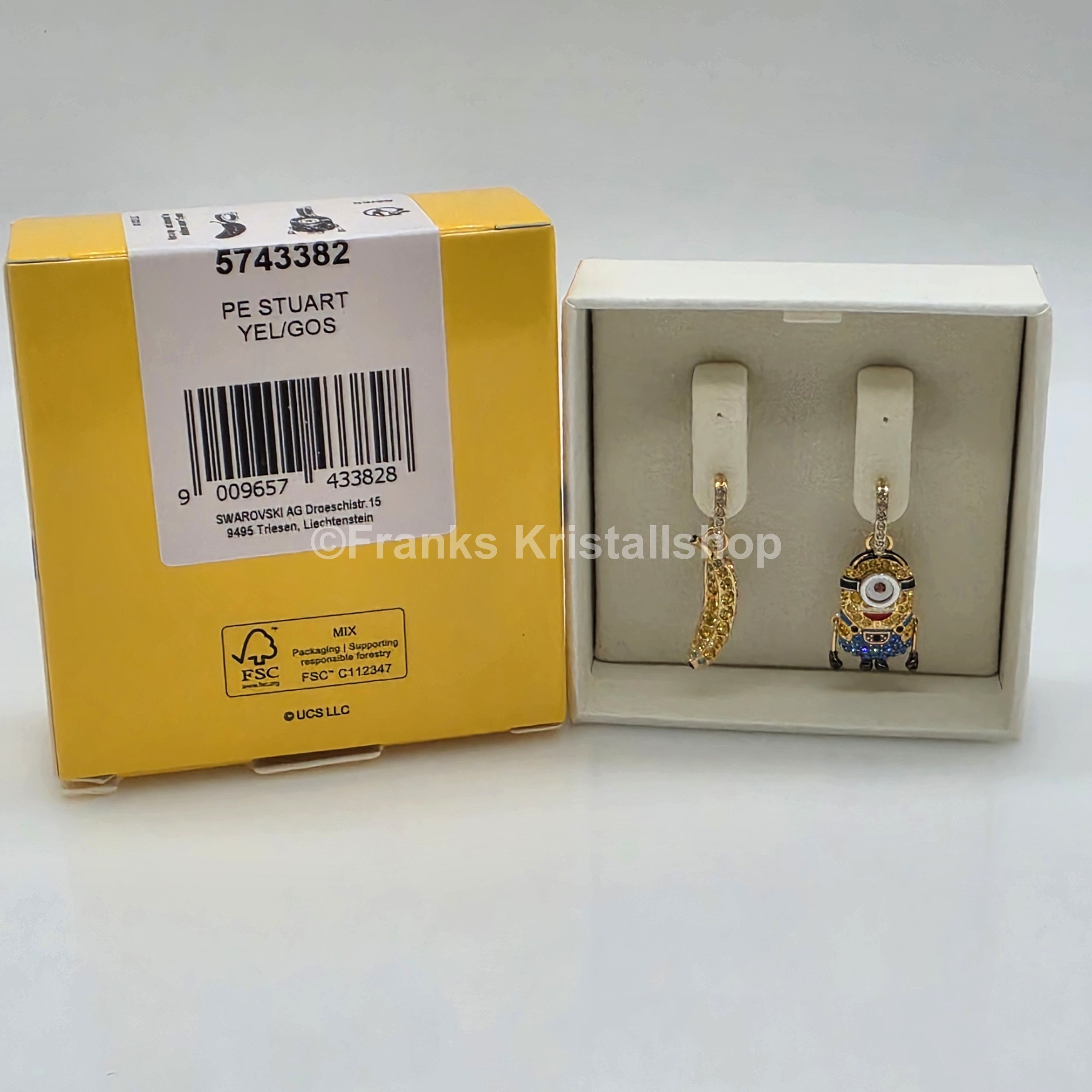 SWAROVSKI Minions Stuart and Banana Drop-Ohrhänger, Gold 5743382