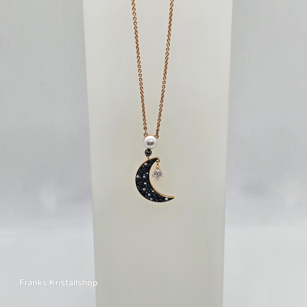 SWAROVSKI Mond und Stern Halskette, Roségold-Legierungsschicht 5489534