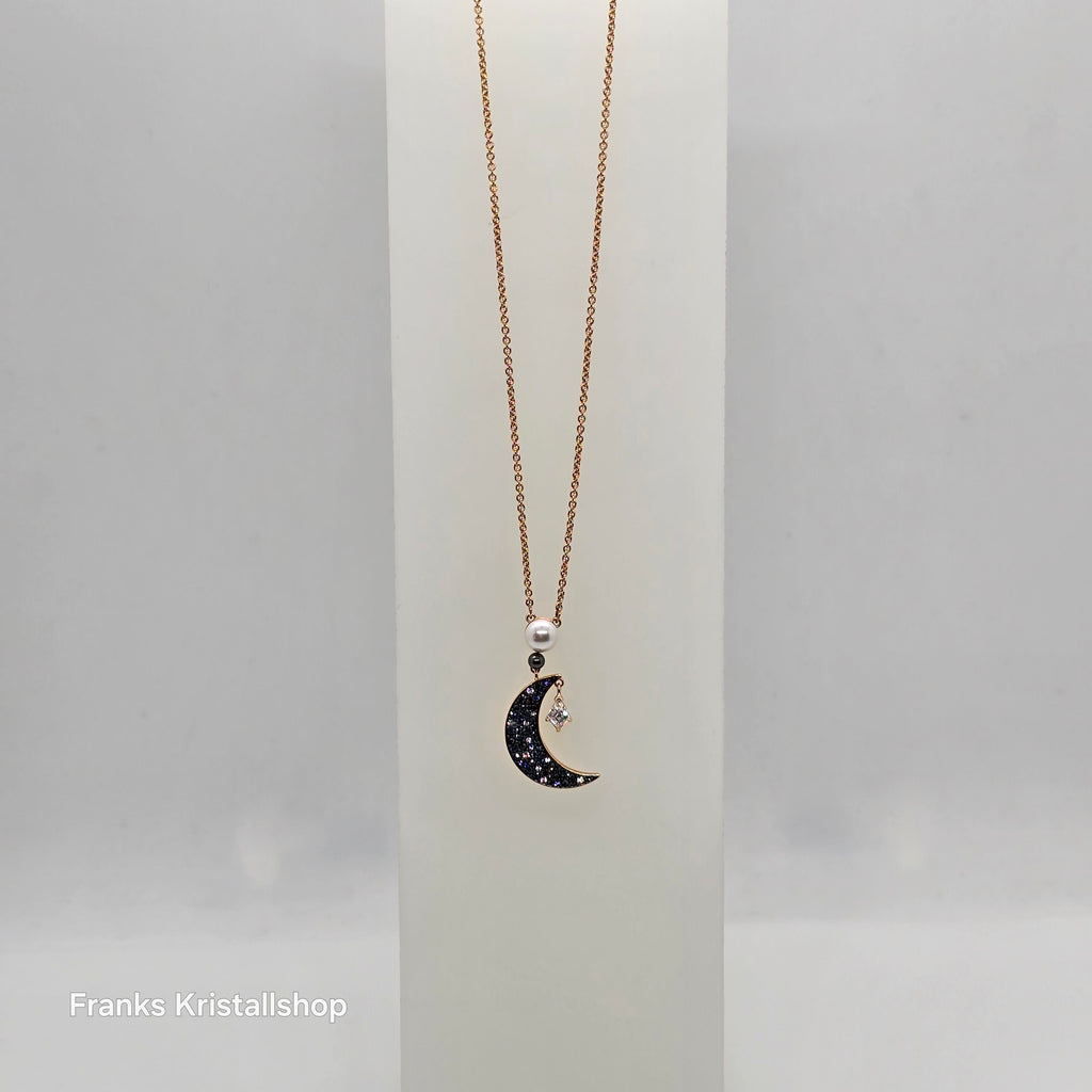 SWAROVSKI Mond und Stern Halskette, Roségold-Legierungsschicht 5489534