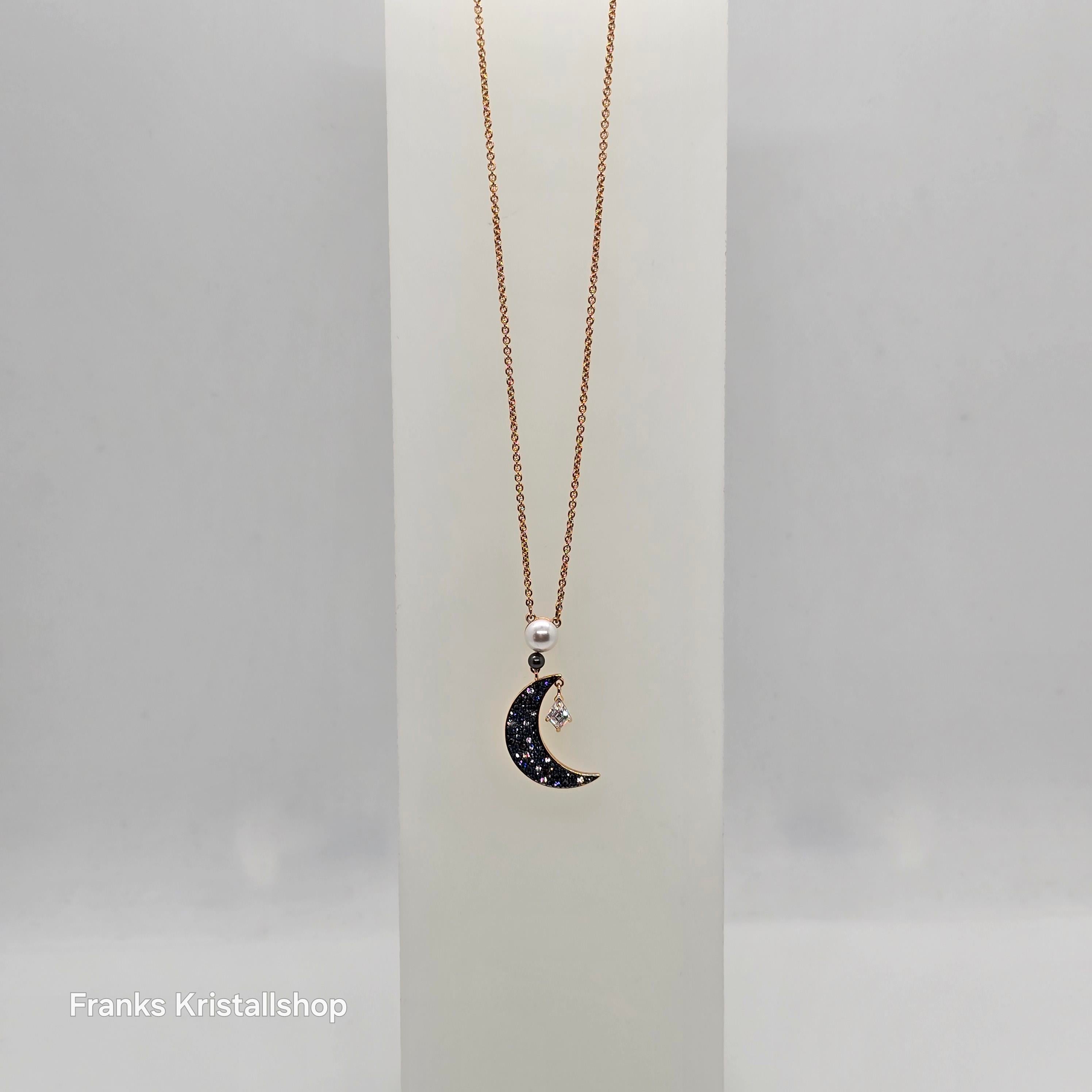 SWAROVSKI Mond und Stern Halskette, Roségold-Legierungsschicht 5489534