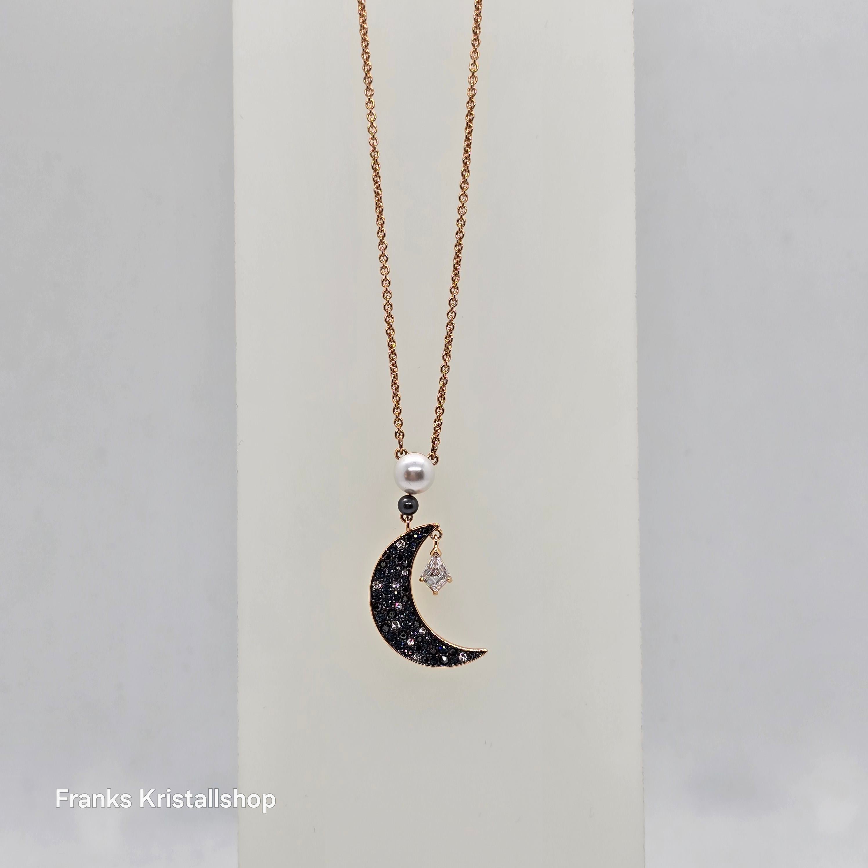 SWAROVSKI Mond und Stern Halskette, Roségold-Legierungsschicht 5489534