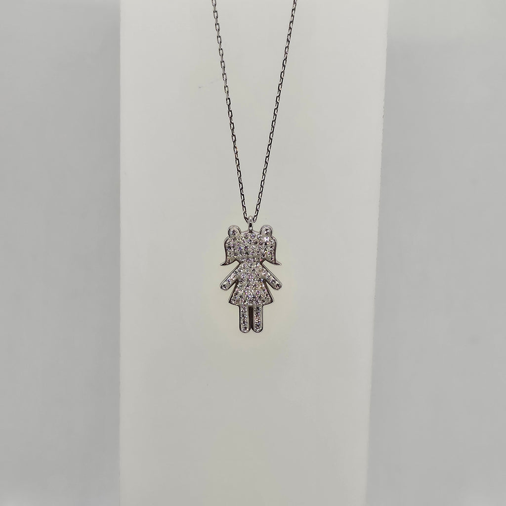 SWAROVSKI Nao Girl Halskette Mädchen Anhänger Weiß, Rhodiniert 1081973 o.U.