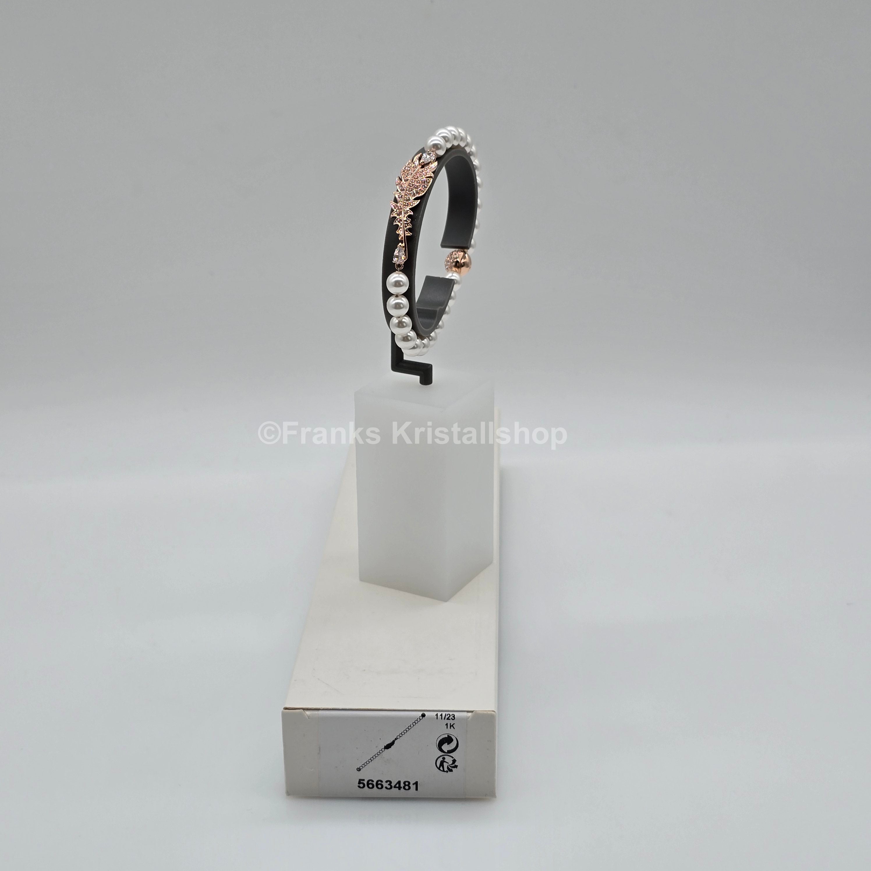 SWAROVSKI Nice Feder Armband Perlen Größe L Roségoldlegierung 5663481