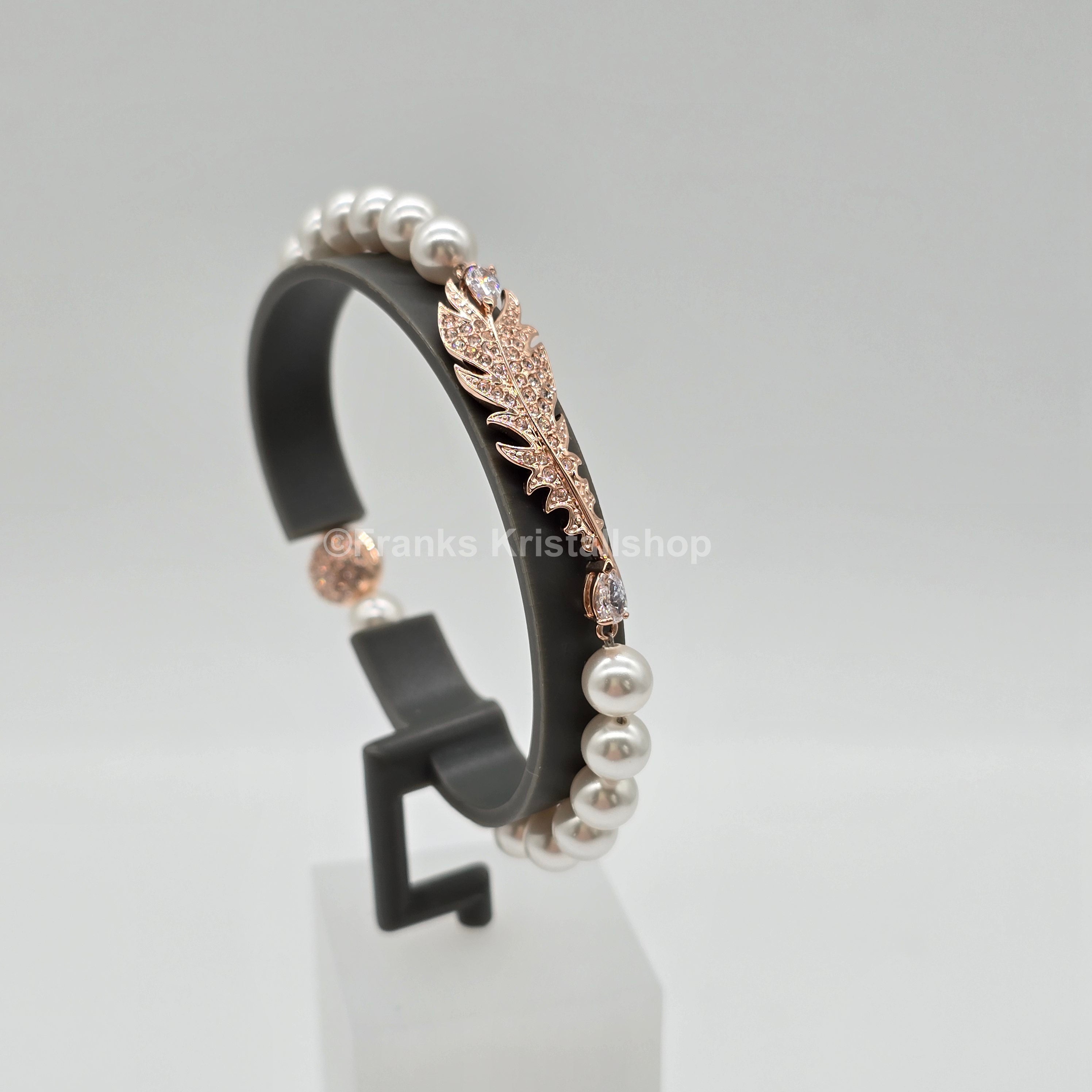 SWAROVSKI Nice Feder Armband Perlen Größe L Roségoldlegierung 5663481