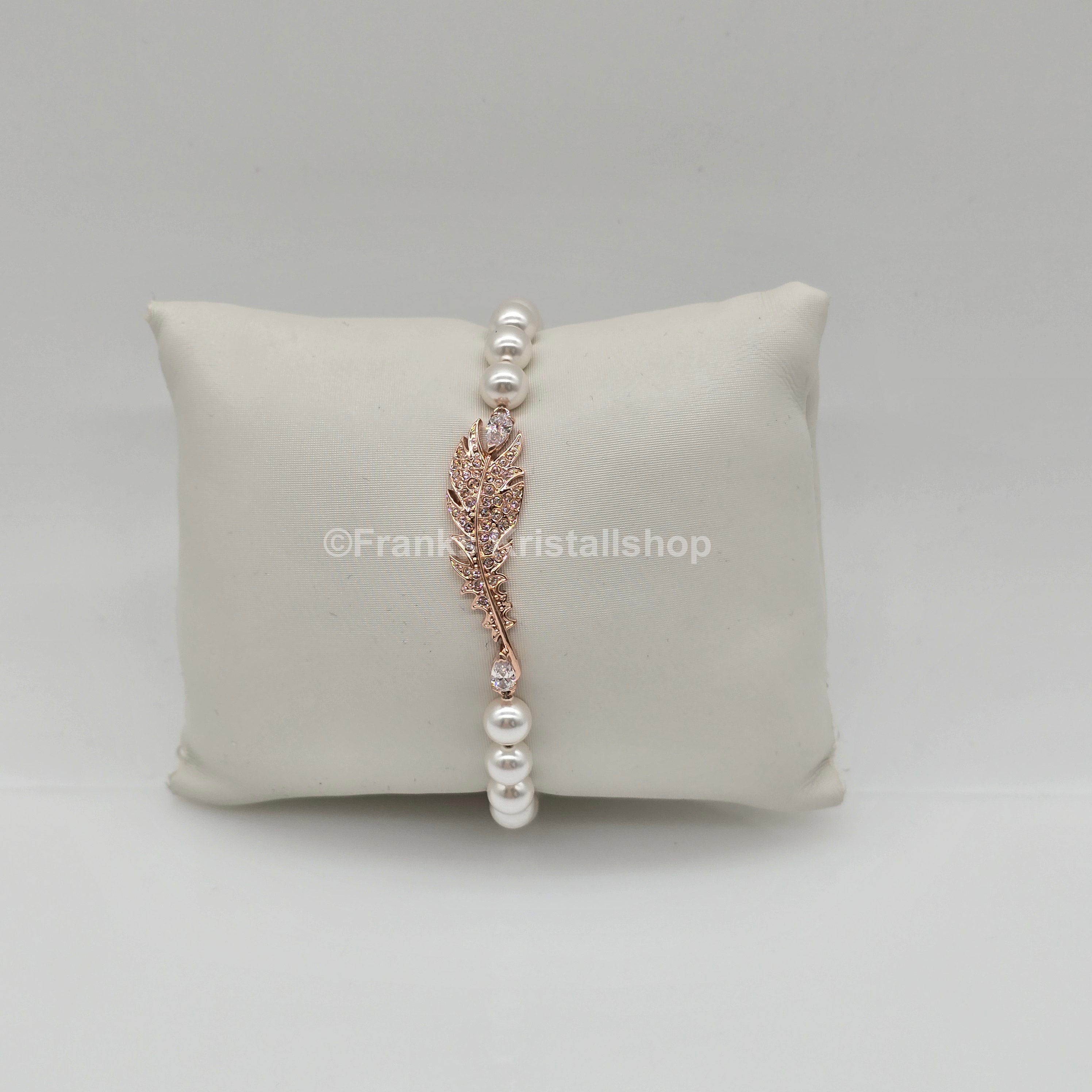 SWAROVSKI Nice Feder Armband Perlen Größe L Roségoldlegierung 5663481