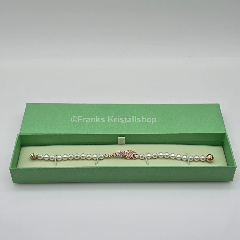 SWAROVSKI Nice Feder Armband Perlen Größe L Roségoldlegierung 5663481