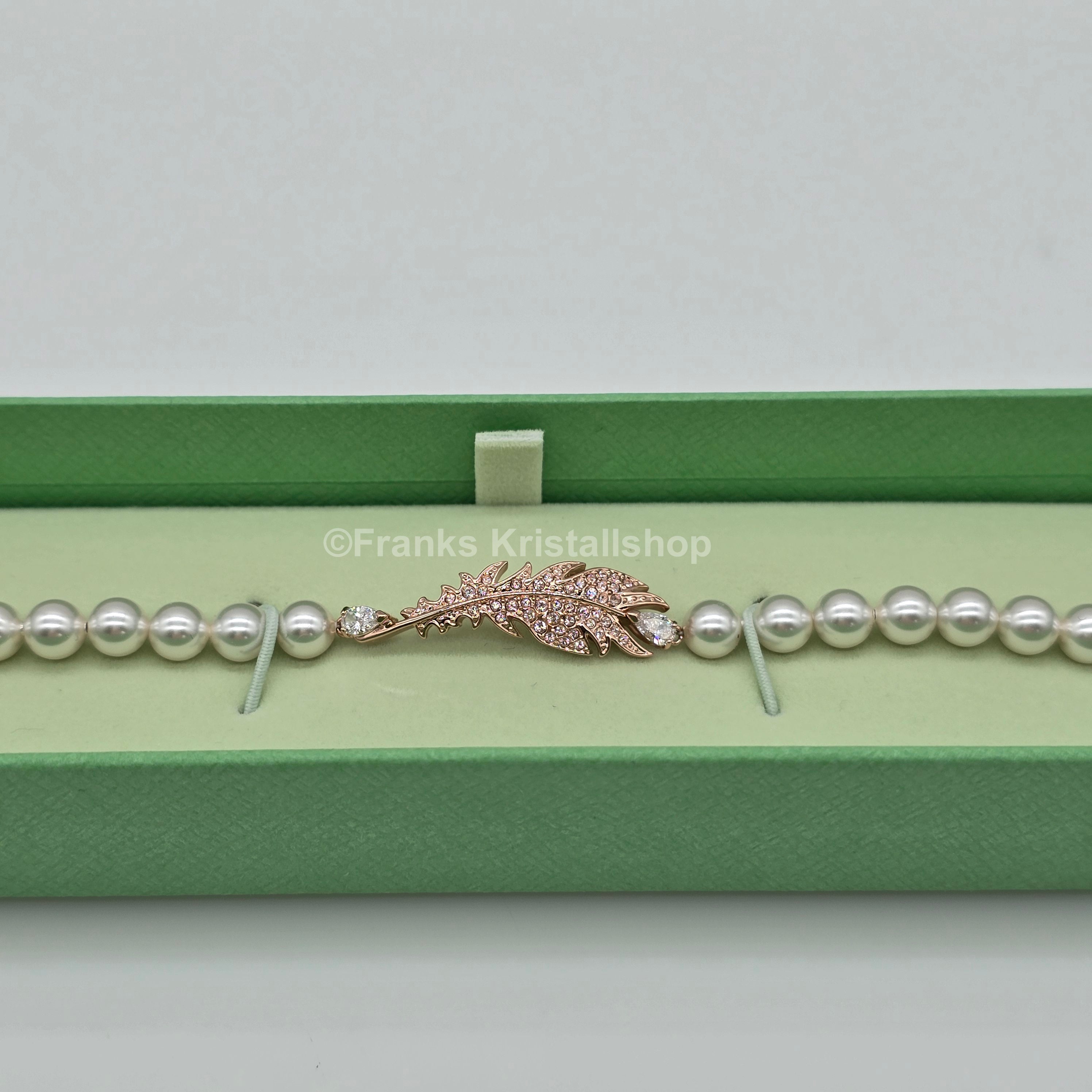SWAROVSKI Nice Feder Armband Perlen Größe L Roségoldlegierung 5663481