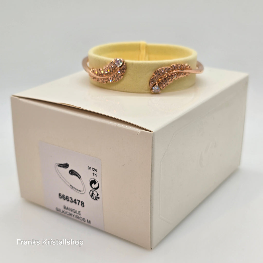 SWAROVSKI Nice Feder Armreif Größe M Weiß, Roségold-Legierungsschicht 5663478