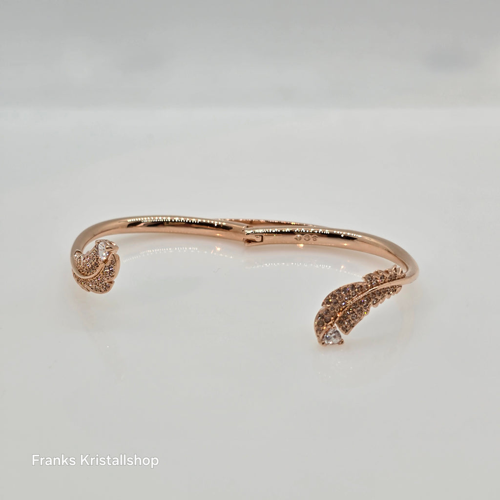 SWAROVSKI Nice Feder Armreif Größe M Weiß, Roségold-Legierungsschicht 5663478