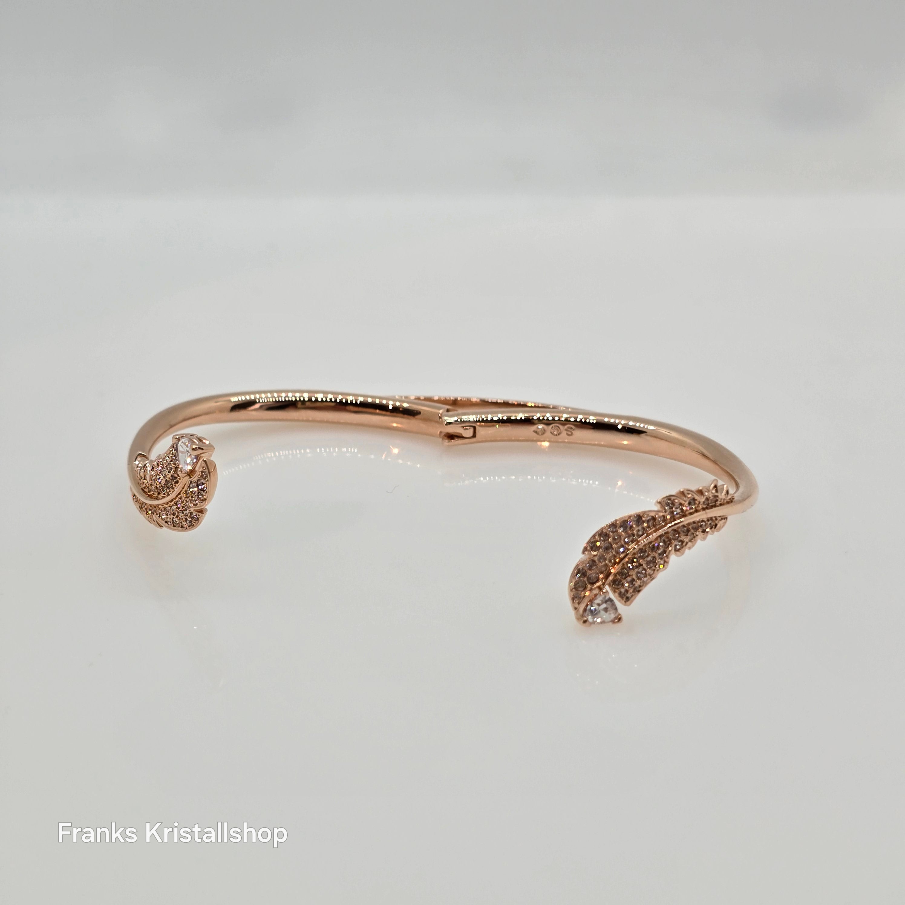 SWAROVSKI Nice Feder Armreif Größe M Weiß, Roségold-Legierungsschicht 5663478